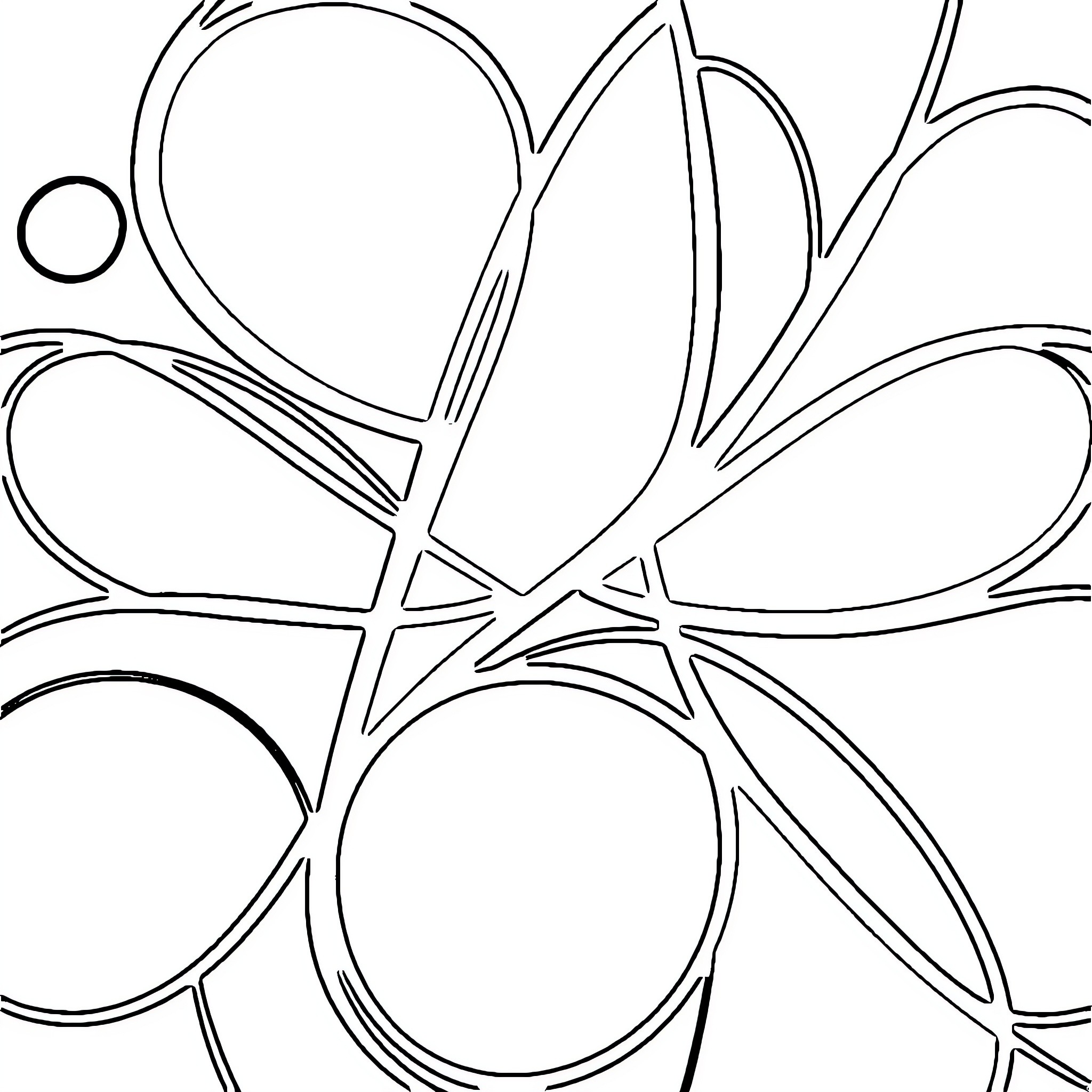 Shape of abstract floral pattern Coloring Page (free black-and-white line drawing printable PDF for all, from beginners to advanced learners, including children, teens, adults, and seniors)