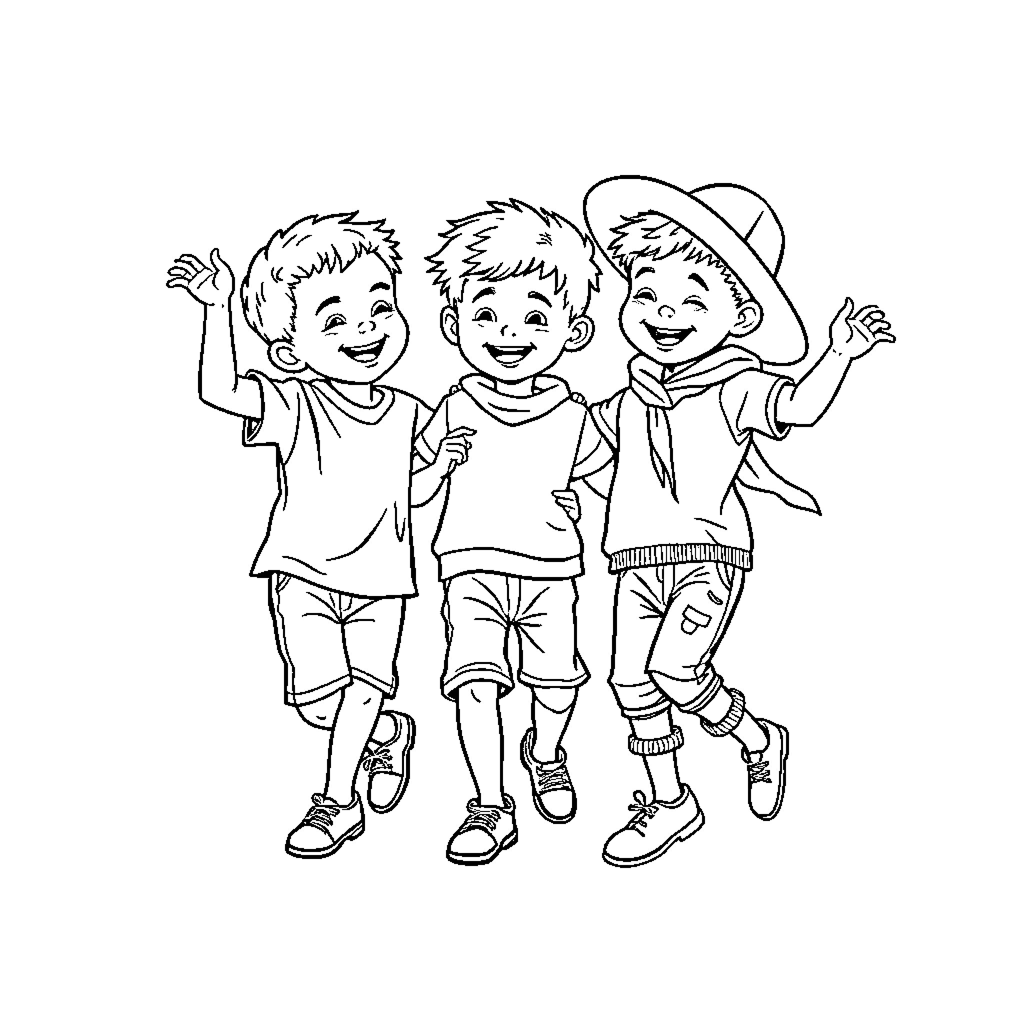 Baby Saja's Playful Adventure Coloring Page (free black-and-white line drawing printable PDF for all, from beginners to advanced learners, including children, teens, adults, and seniors)