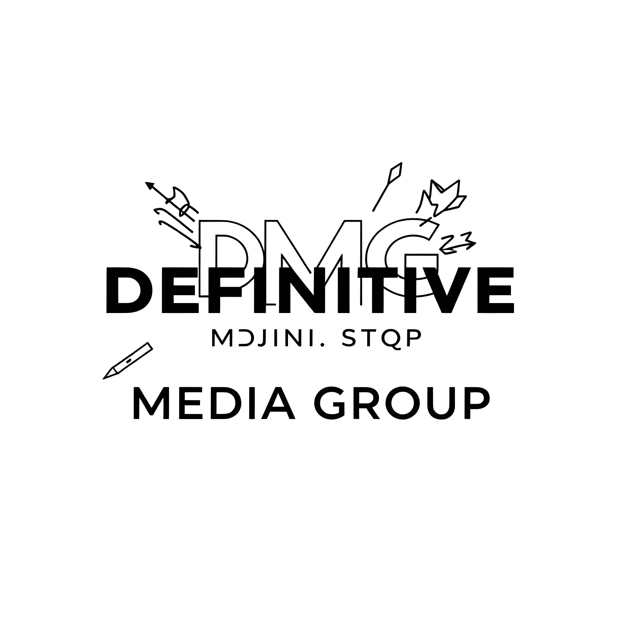 Definitive Media Group Logo Design Coloring Page (free black-and-white line drawing printable PDF for all, from beginners to advanced learners, including children, teens, adults, and seniors)