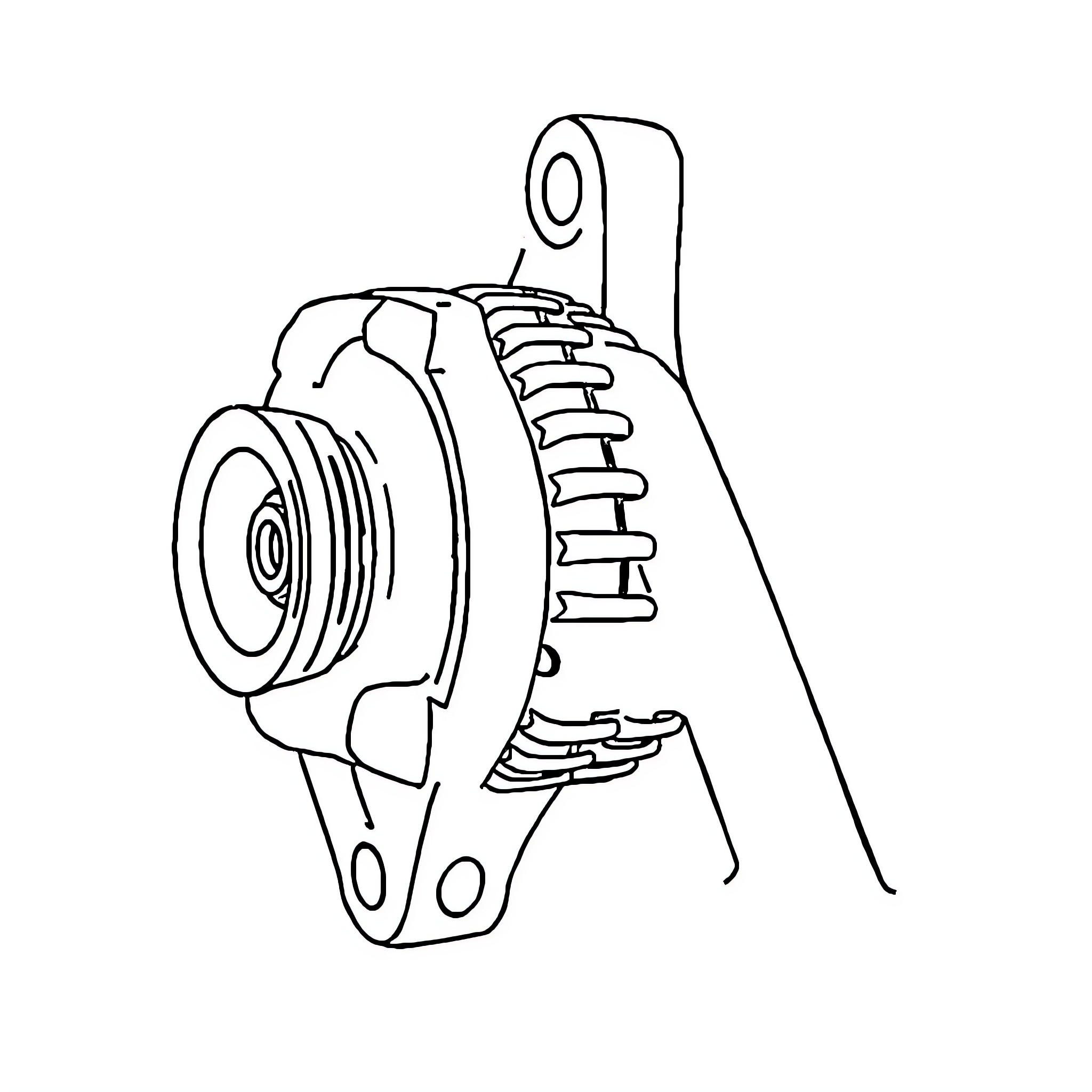 Letter A - Car Engine Part Illustration Coloring Page (free black-and-white line drawing printable PDF for all, from beginners to advanced learners, including children, teens, adults, and seniors)
