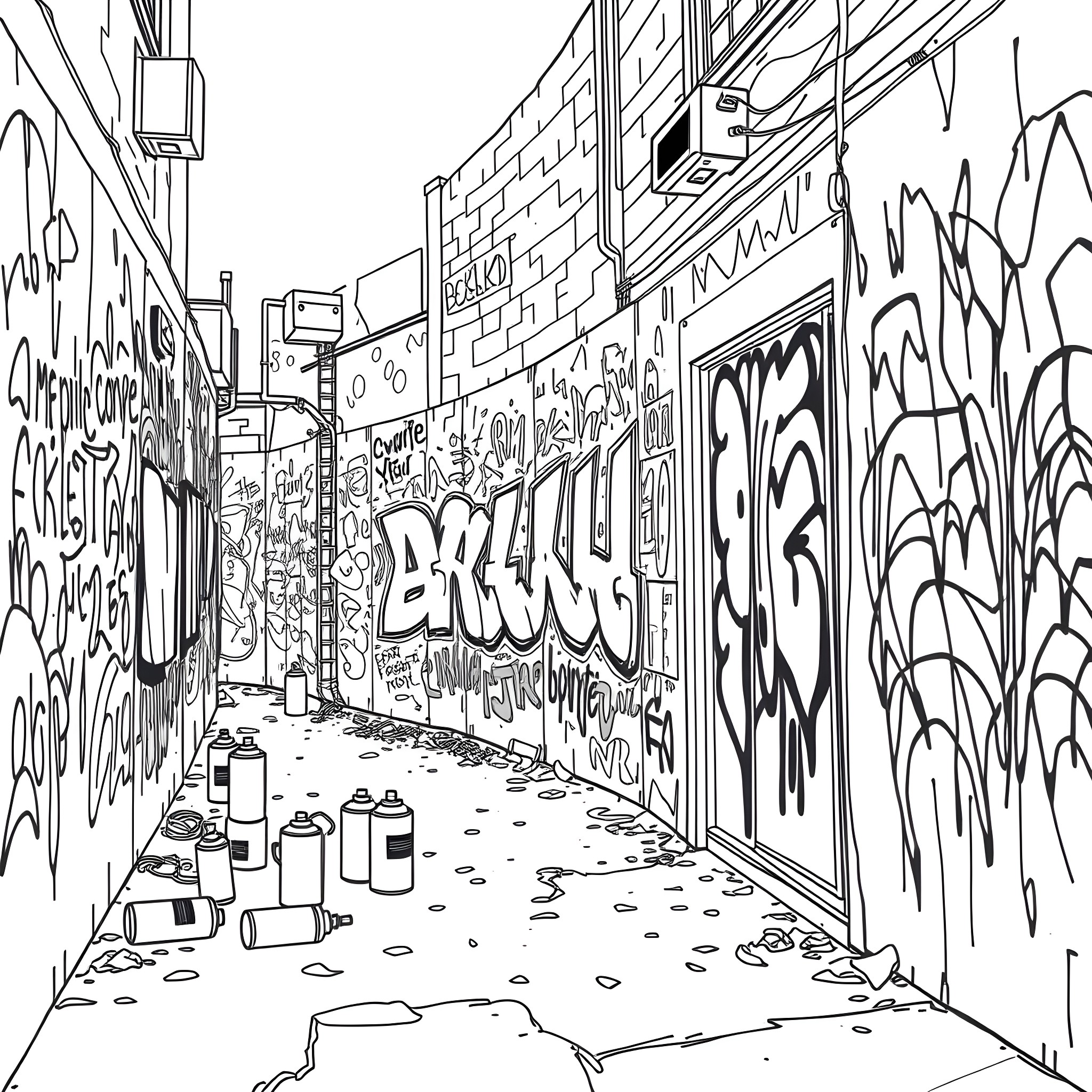 Graffiti Coloring Pages Free Printable