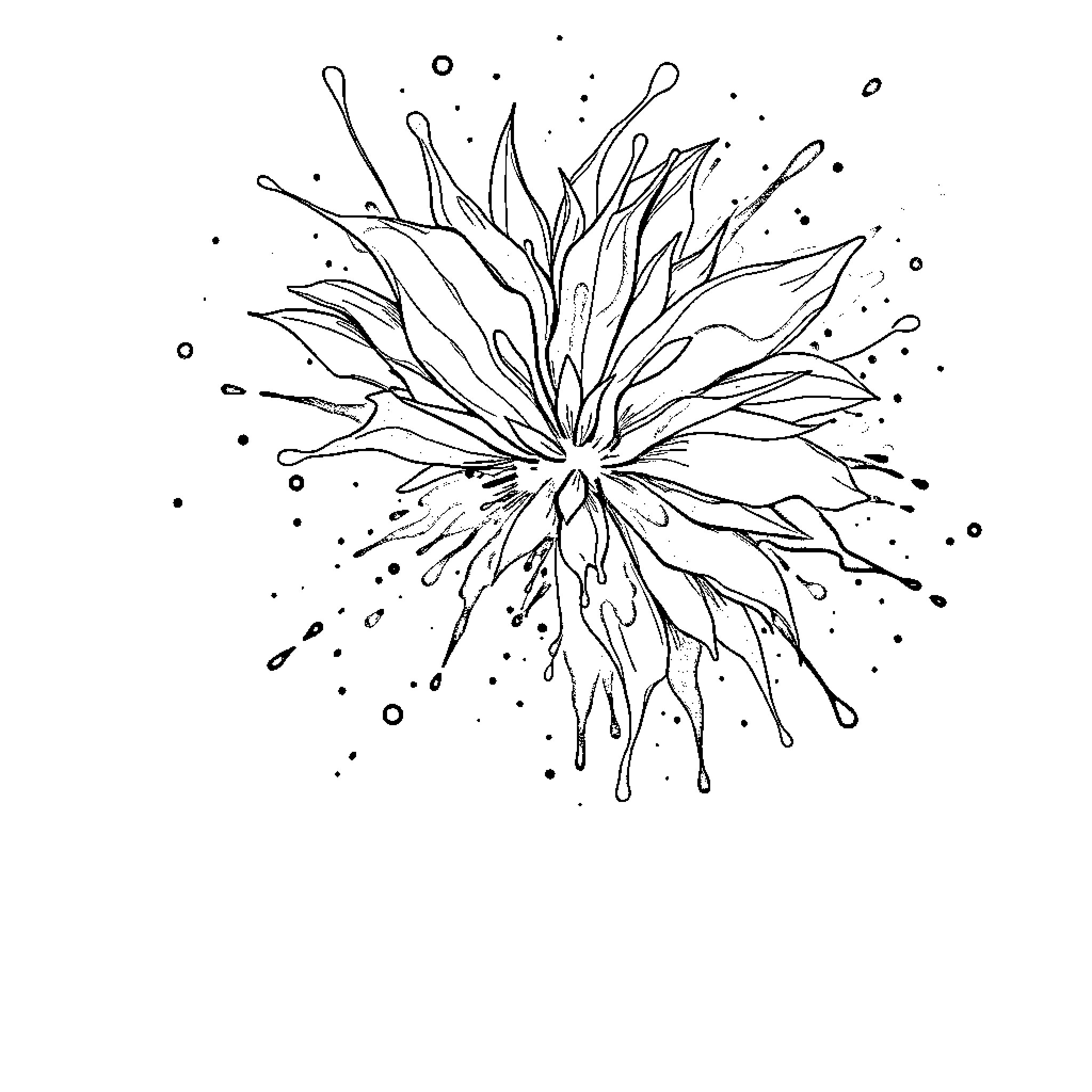 Color Burst of Artistic Expression Coloring Page (free black-and-white line drawing printable PDF for all, from beginners to advanced learners, including children, teens, adults, and seniors)