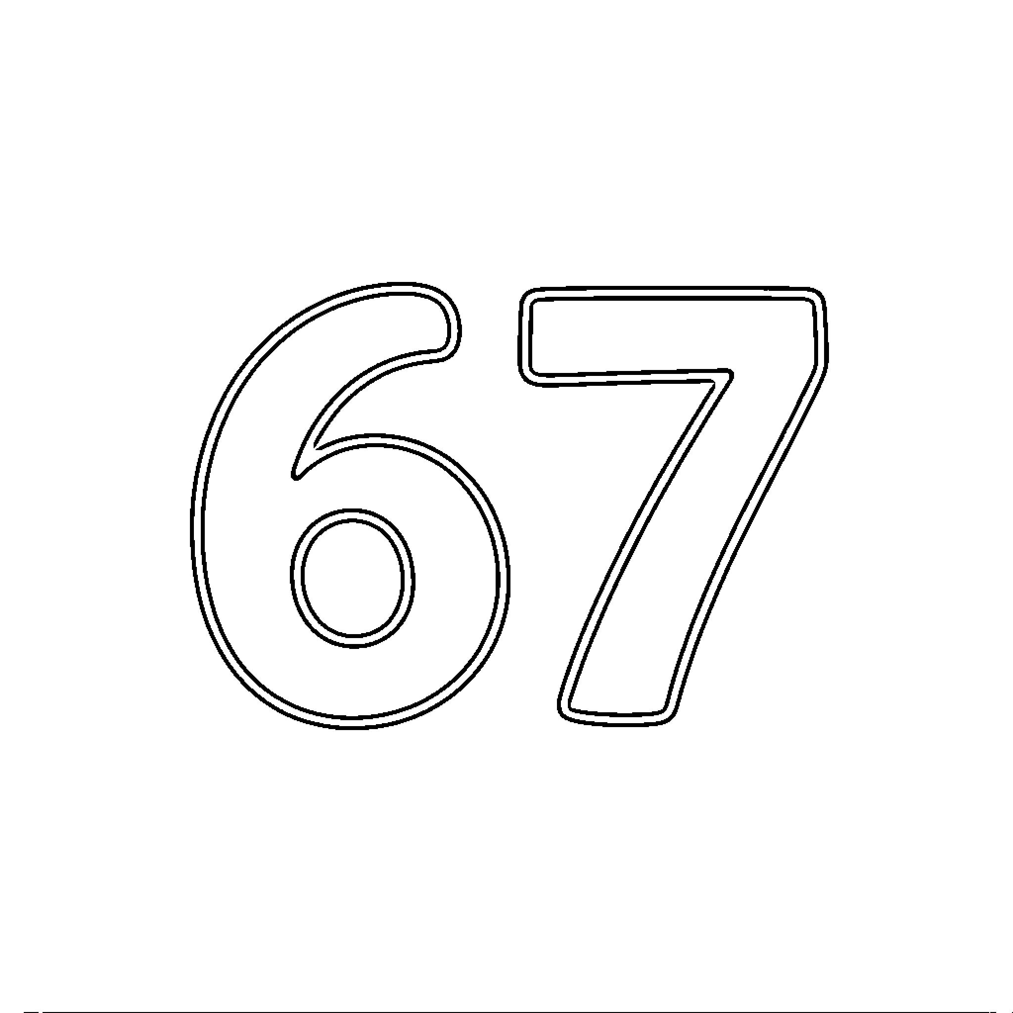 67 Outlined Numerical Symbols Coloring Page (free black-and-white line drawing printable PDF for all, from beginners to advanced learners, including children, teens, adults, and seniors)