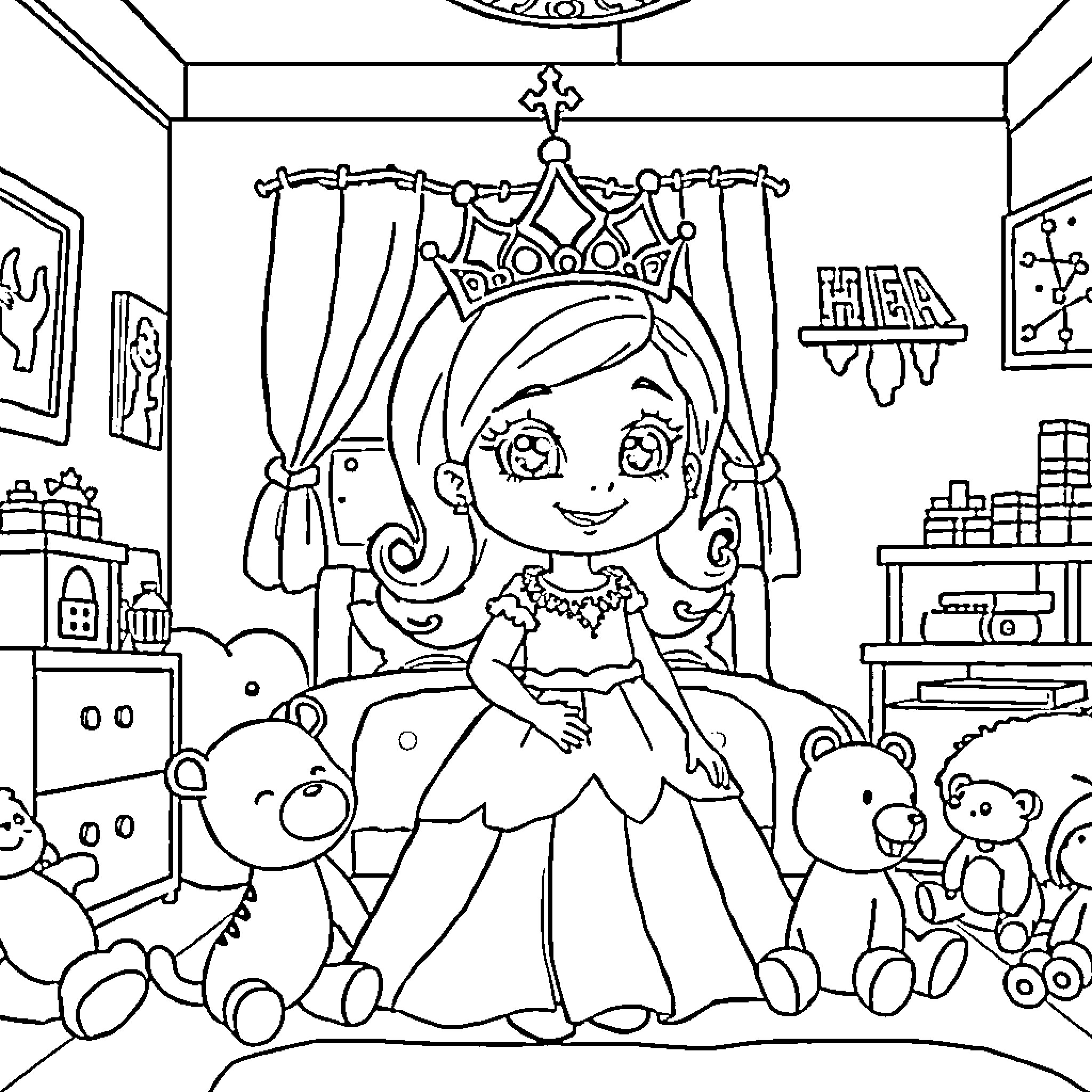 Bluey's Fancy Dress Celebration Coloring Page (free black-and-white line drawing printable PDF for all, from beginners to advanced learners, including children, teens, adults, and seniors)