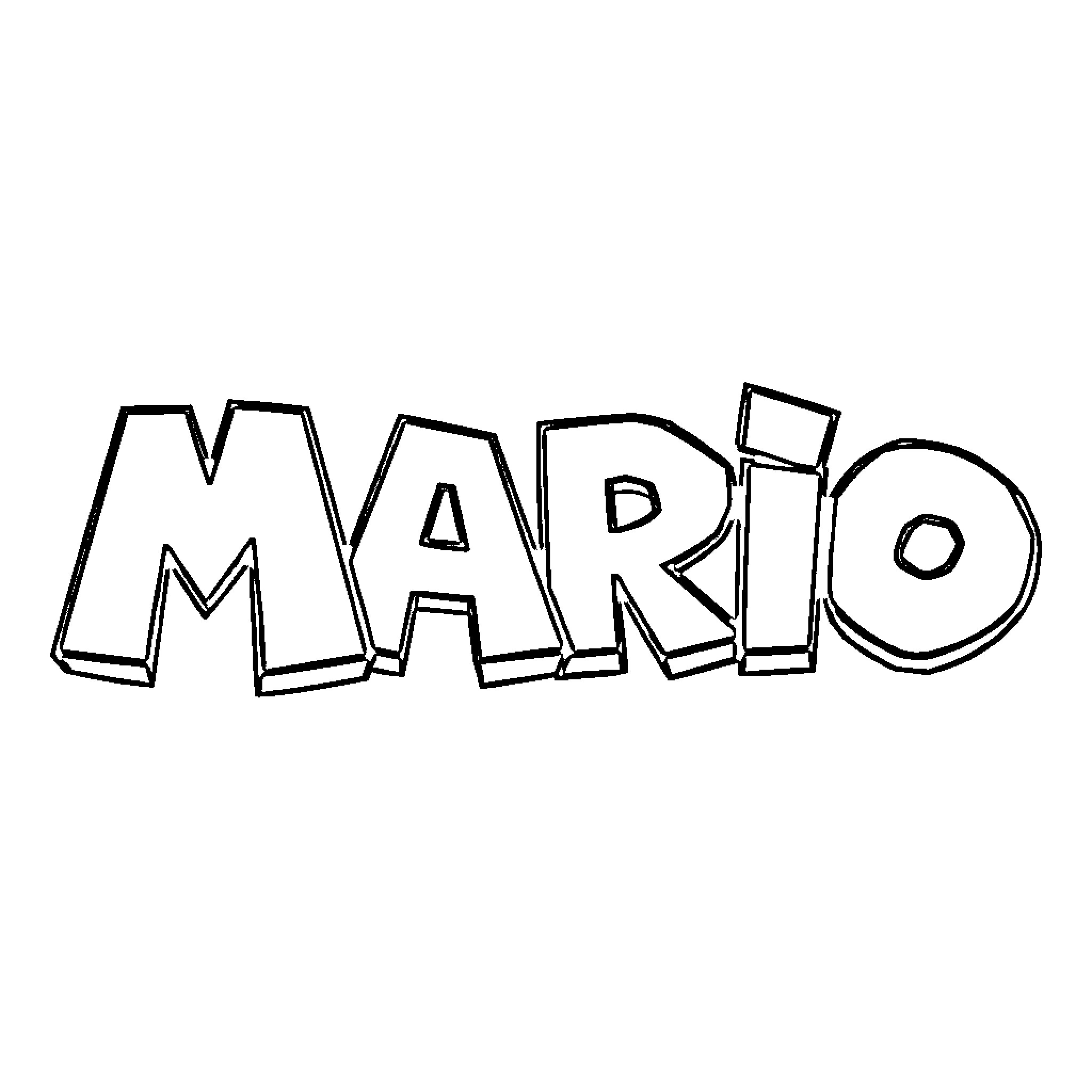 Mario in simple black and white line art Coloring Page (free black-and-white line drawing printable PDF for all, from beginners to advanced learners, including children, teens, adults, and seniors)