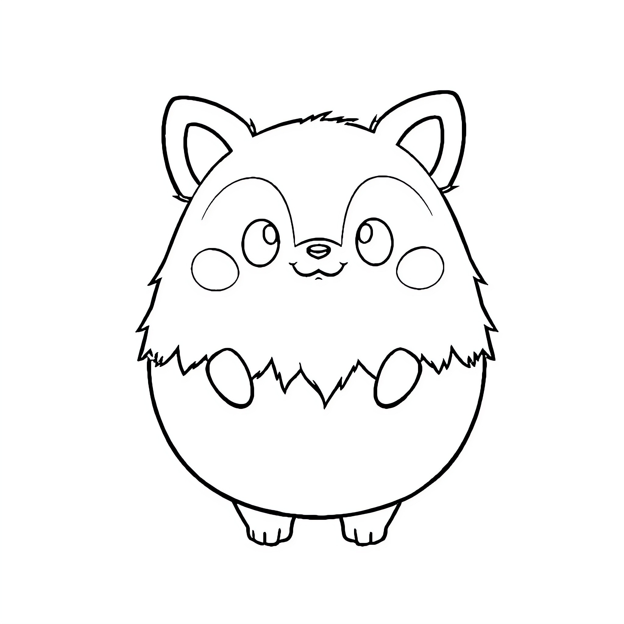 Rondoudou in cute egg-shaped form Coloring Page (free black-and-white line drawing printable PDF for all, from beginners to advanced learners, including children, teens, adults, and seniors)