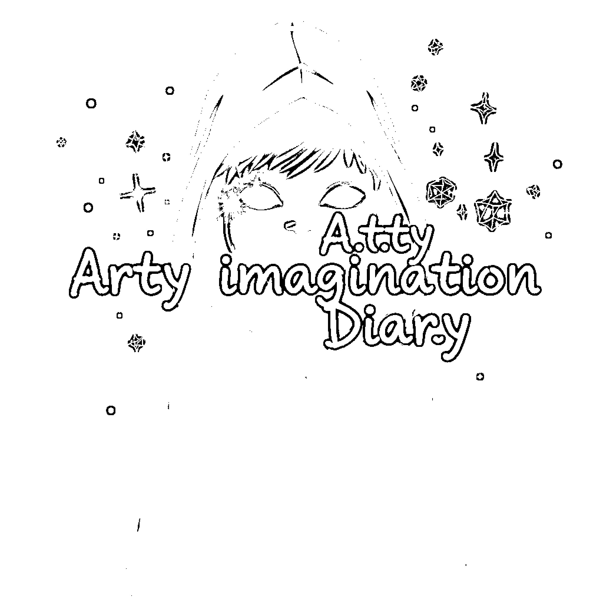 Boy's Imaginative Diary with Artistic Doodles Coloring Page (free black-and-white line drawing printable PDF for all, from beginners to advanced learners, including children, teens, adults, and seniors)