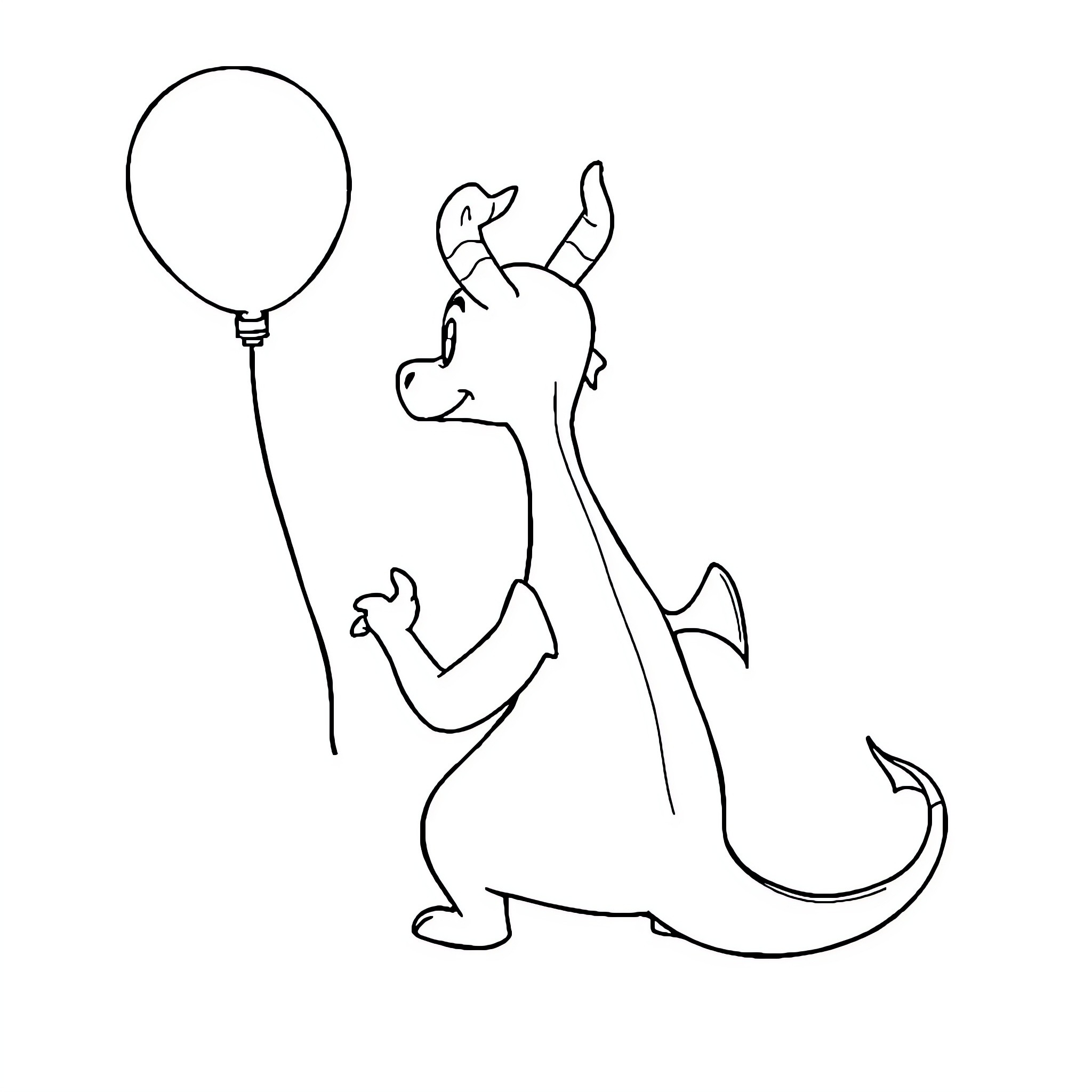 Figment of a Playful Dragon's Imagination Coloring Page (free black-and-white line drawing printable PDF for all, from beginners to advanced learners, including children, teens, adults, and seniors)