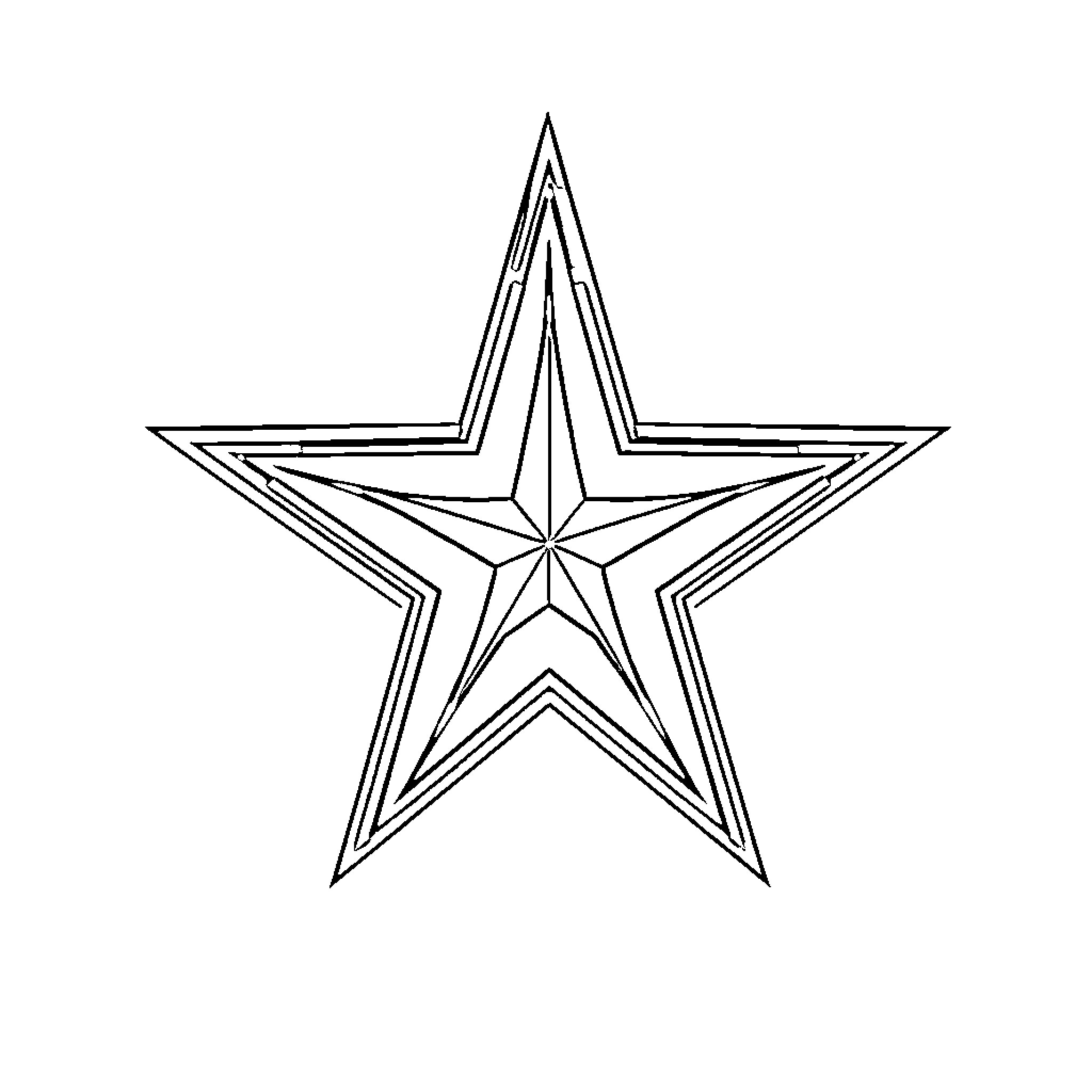 Dallas Cowboys Geometric Star Design Coloring Page (free black-and-white line drawing printable PDF for all, from beginners to advanced learners, including children, teens, adults, and seniors)