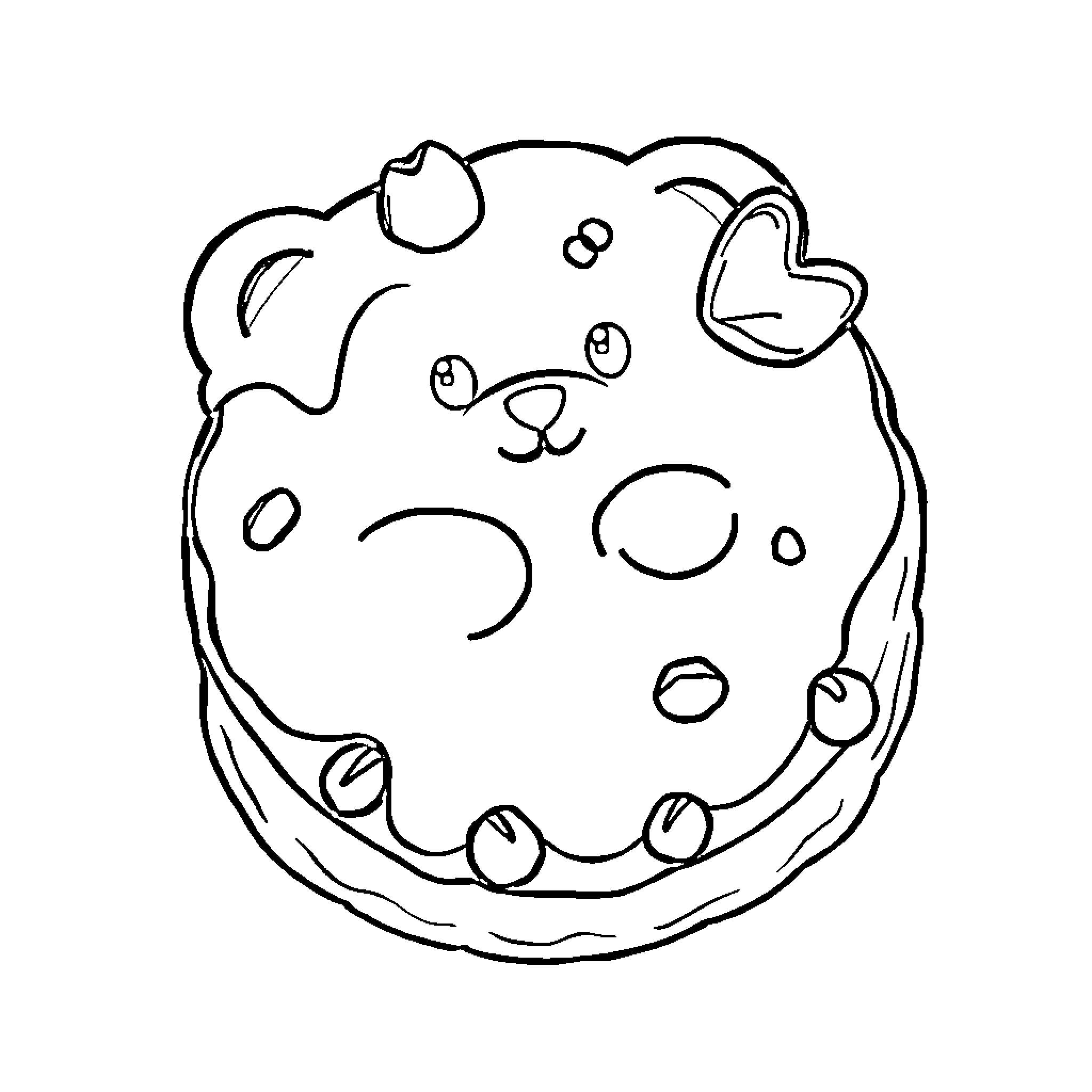 Bear Sleeping Peacefully on Crescent Moon Coloring Page (free black-and-white line drawing printable PDF for all, from beginners to advanced learners, including children, teens, adults, and seniors)