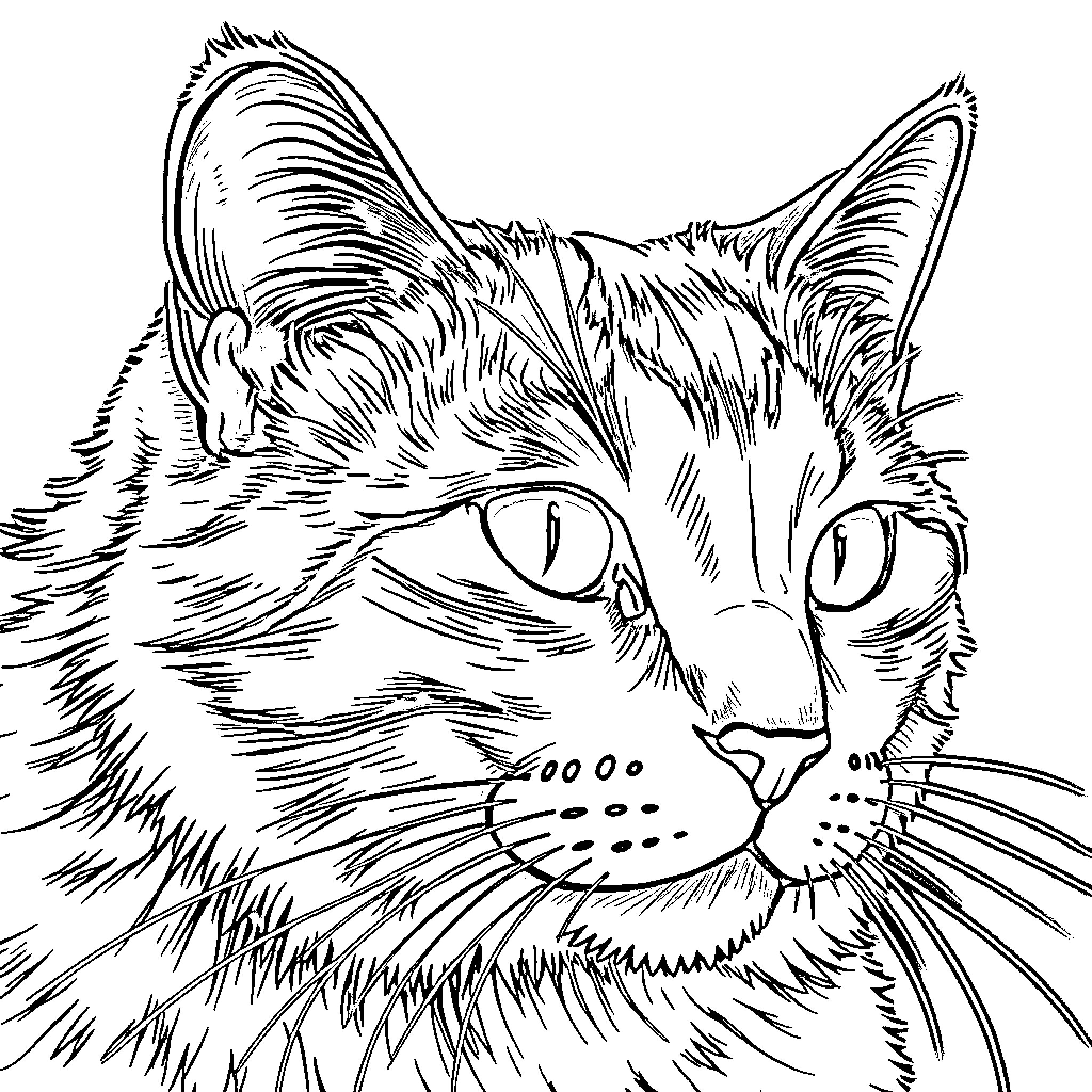 Katseye: Feline Frenzy Coloring Page (free black-and-white line drawing printable PDF for all, from beginners to advanced learners, including children, teens, adults, and seniors)