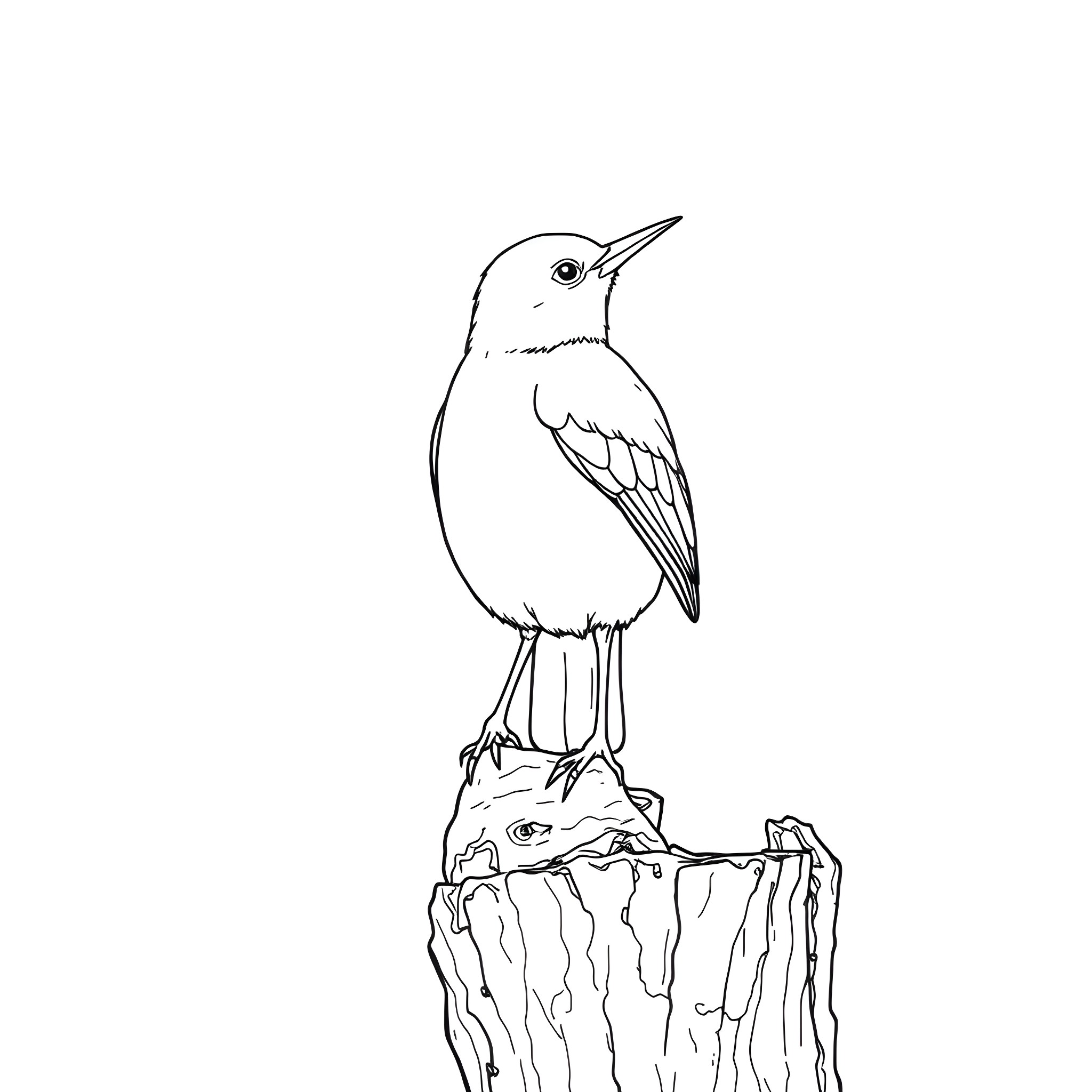 Dacnis perching on a rocky outcrop Coloring Page (free black-and-white line drawing printable PDF for all, from beginners to advanced learners, including children, teens, adults, and seniors)