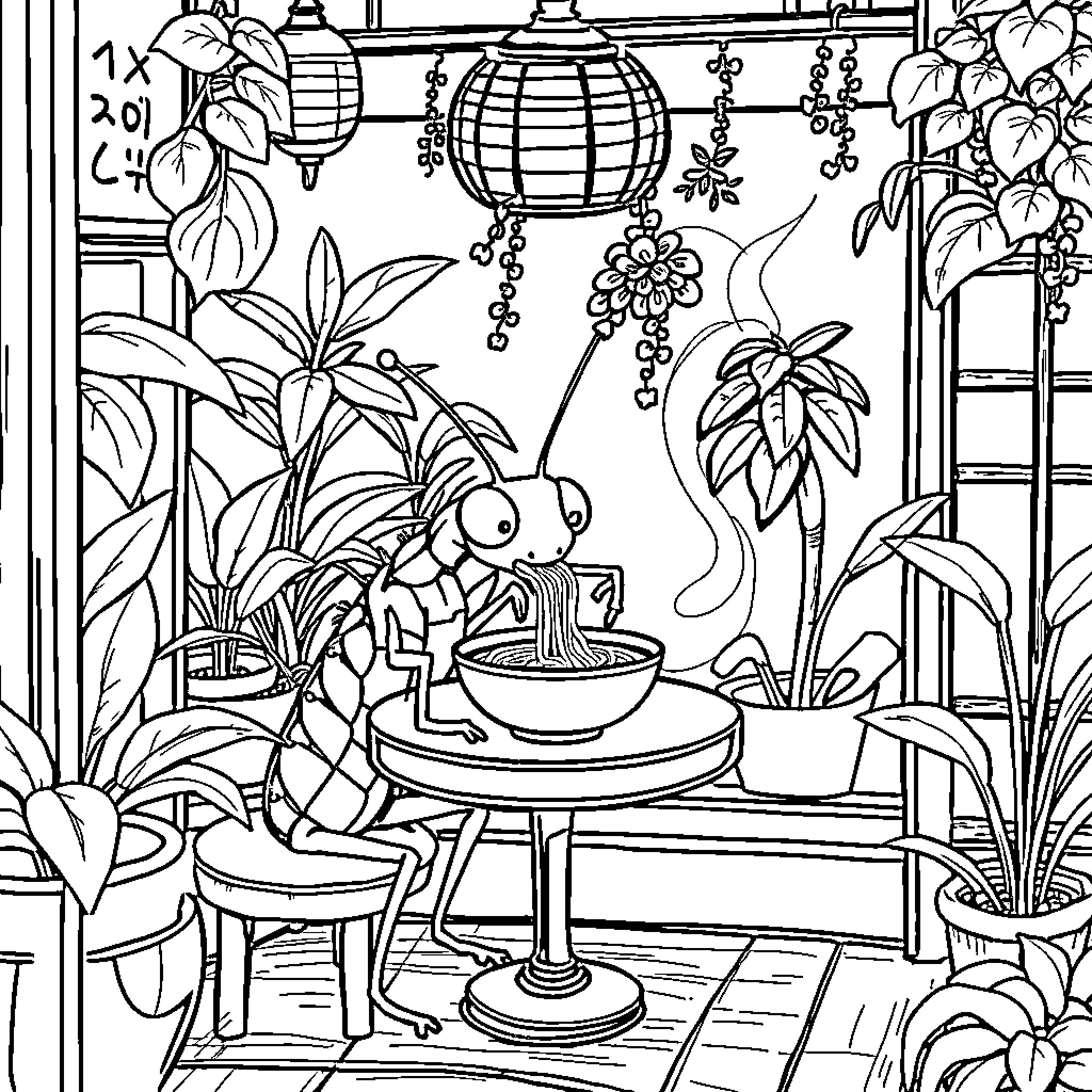 Cricket player enjoying a peaceful scene Coloring Page (free black-and-white line drawing printable PDF for all, from beginners to advanced learners, including children, teens, adults, and seniors)