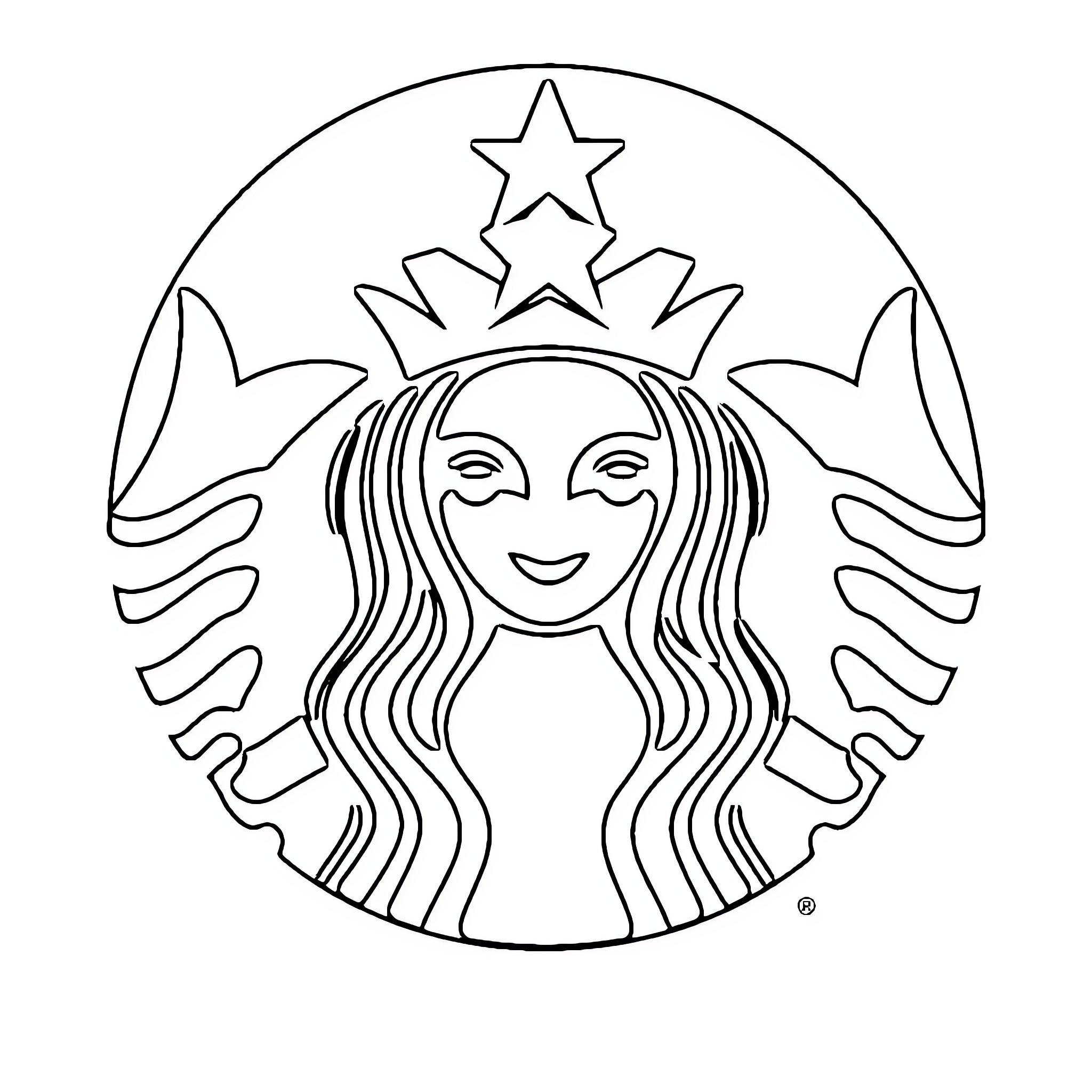 Animal with crown and flowing hair Coloring Page (free black-and-white line drawing printable PDF for all, from beginners to advanced learners, including children, teens, adults, and seniors)