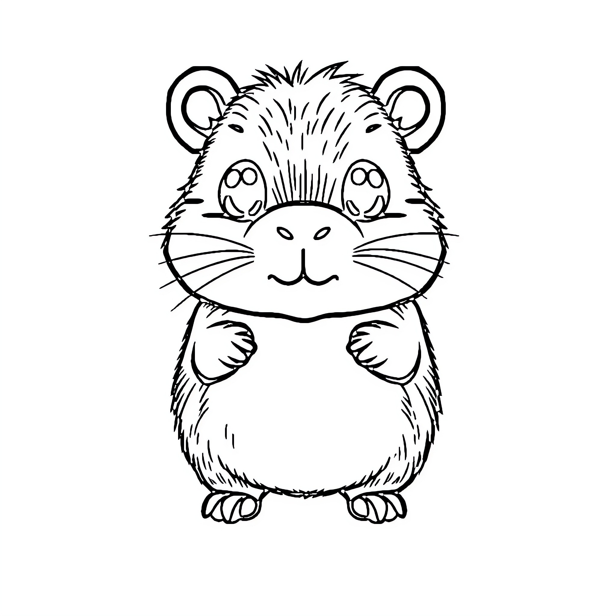 Capybara in a playful pose Coloring Page (free black-and-white line drawing printable PDF for all, from beginners to advanced learners, including children, teens, adults, and seniors)