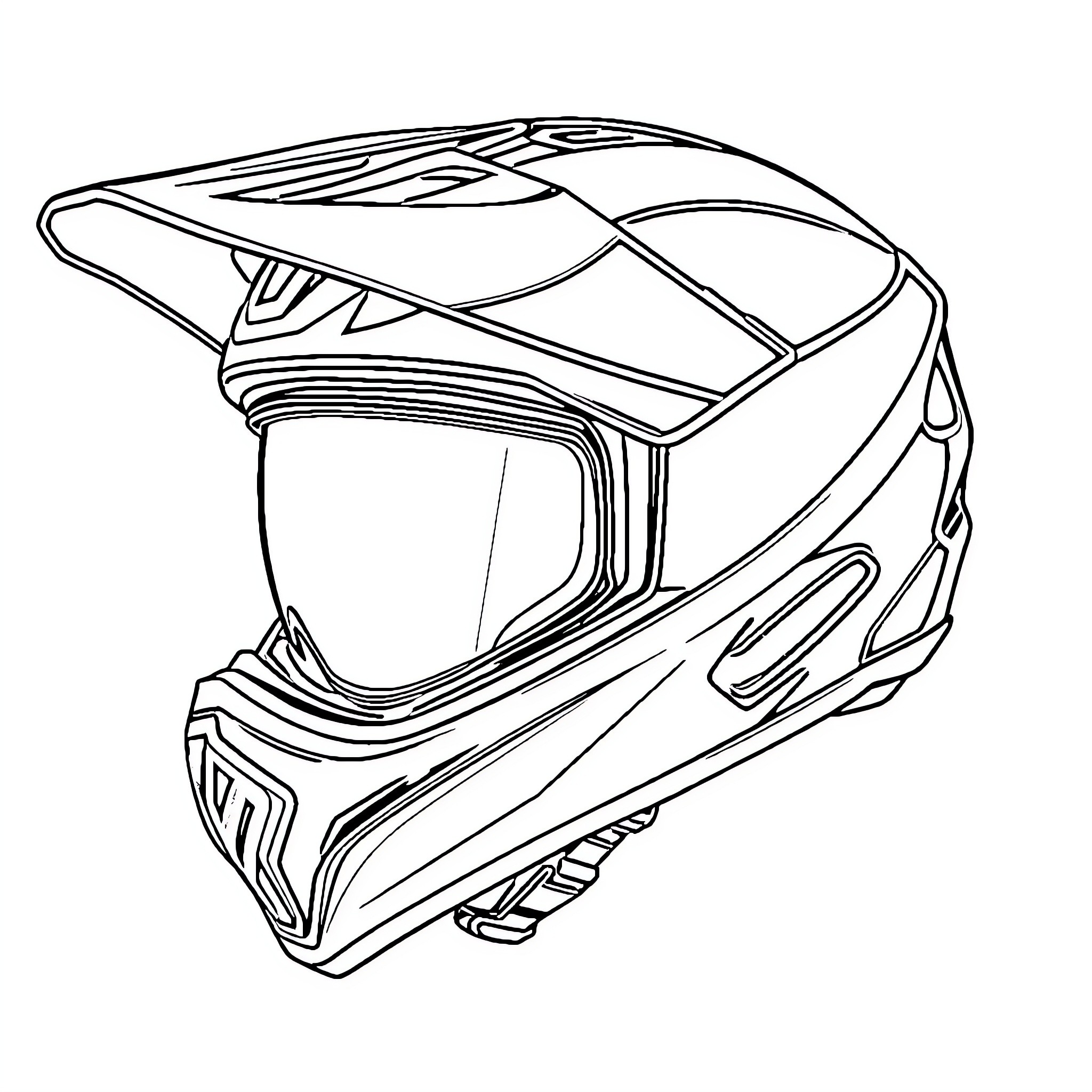 Helmet for extreme sports activities Coloring Page (free black-and-white line drawing printable PDF for all, from beginners to advanced learners, including children, teens, adults, and seniors)