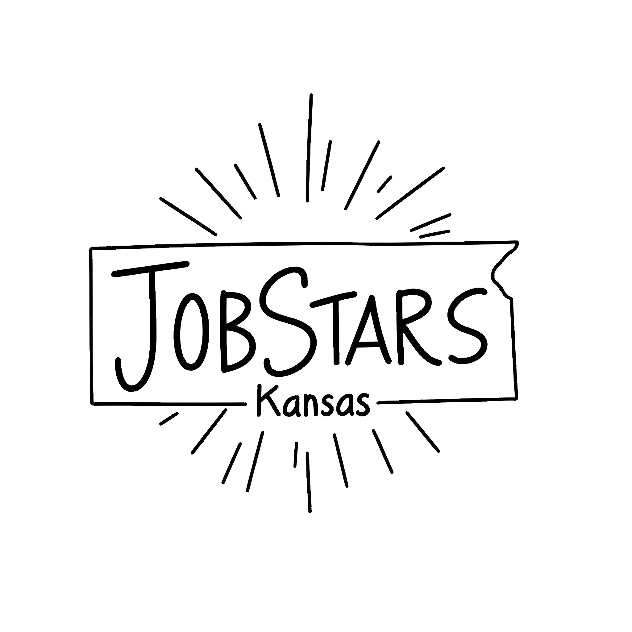 Jobstars Kansas: Simple Logo Design Coloring Page (free black-and-white line drawing printable PDF for all, from beginners to advanced learners, including children, teens, adults, and seniors)