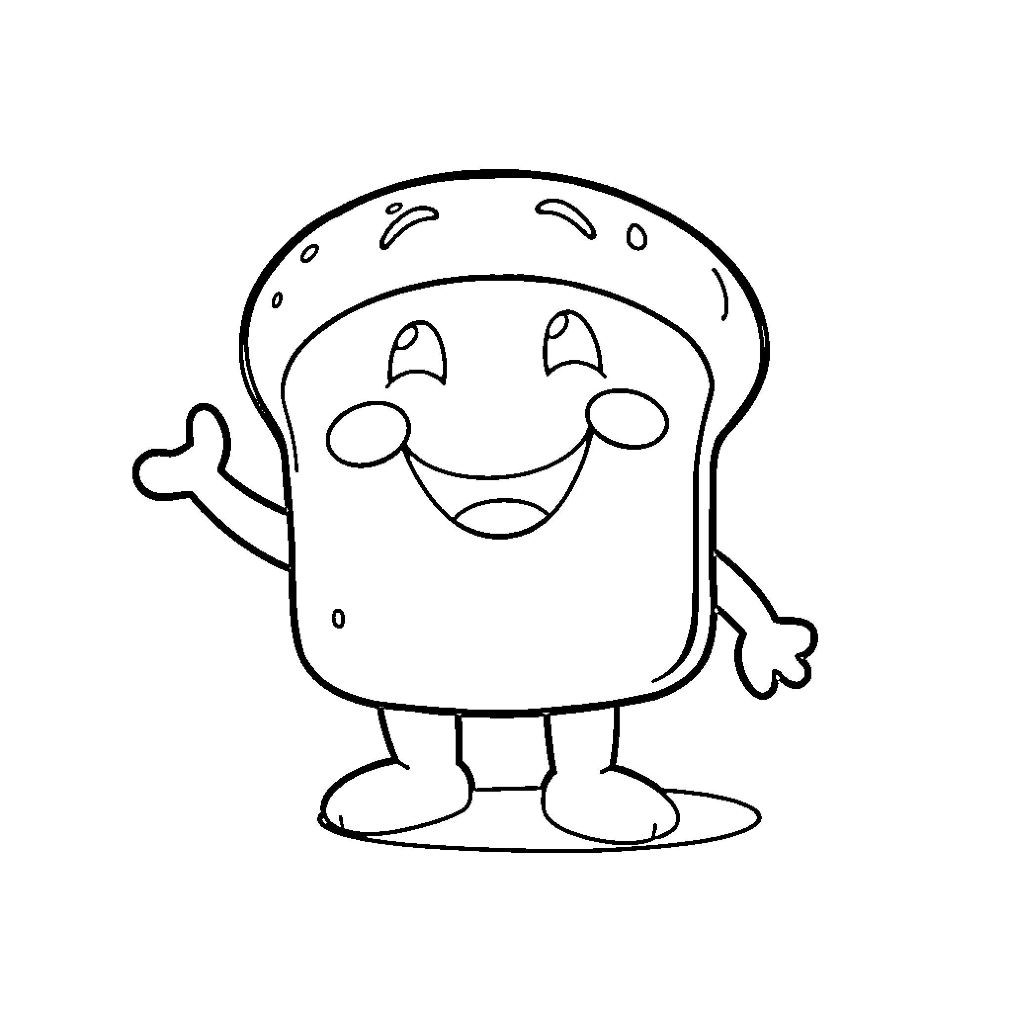 Anpanman character in happy expression Coloring Page (free black-and-white line drawing printable PDF for all, from beginners to advanced learners, including children, teens, adults, and seniors)