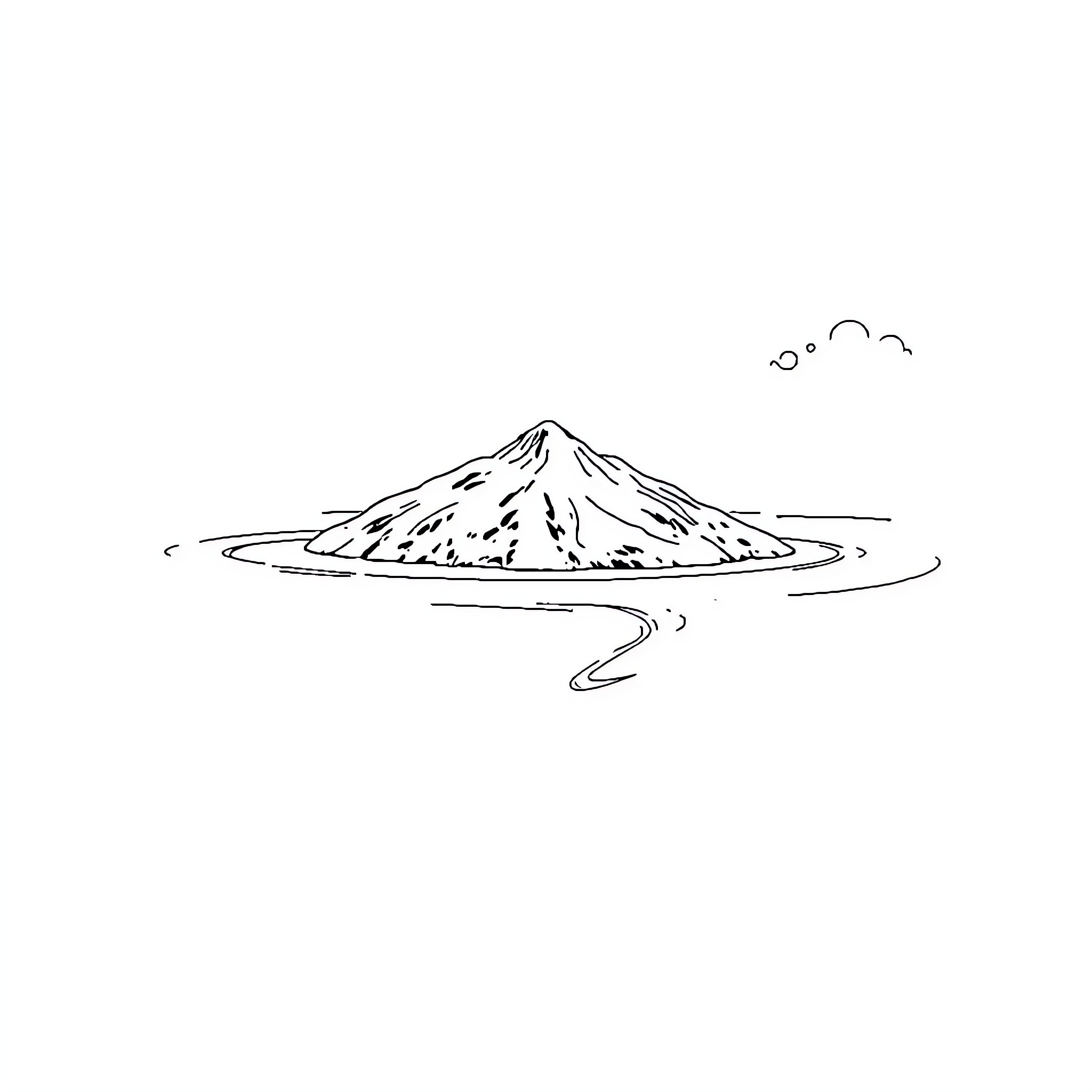 Nauru - Isolated island in the ocean Coloring Page (free black-and-white line drawing printable PDF for all, from beginners to advanced learners, including children, teens, adults, and seniors)