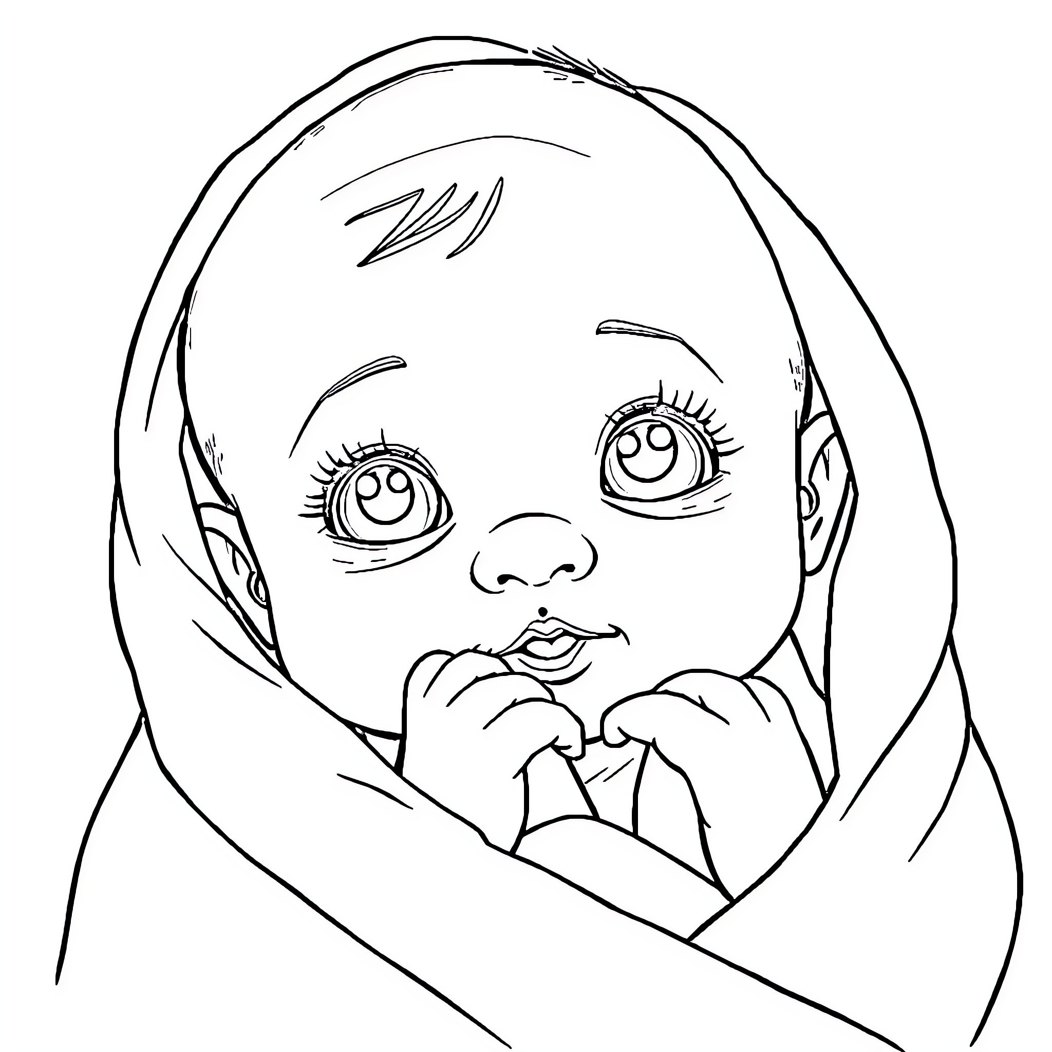 Saja's Cozy Comfort Coloring Page (free black-and-white line drawing printable PDF for all, from beginners to advanced learners, including children, teens, adults, and seniors)