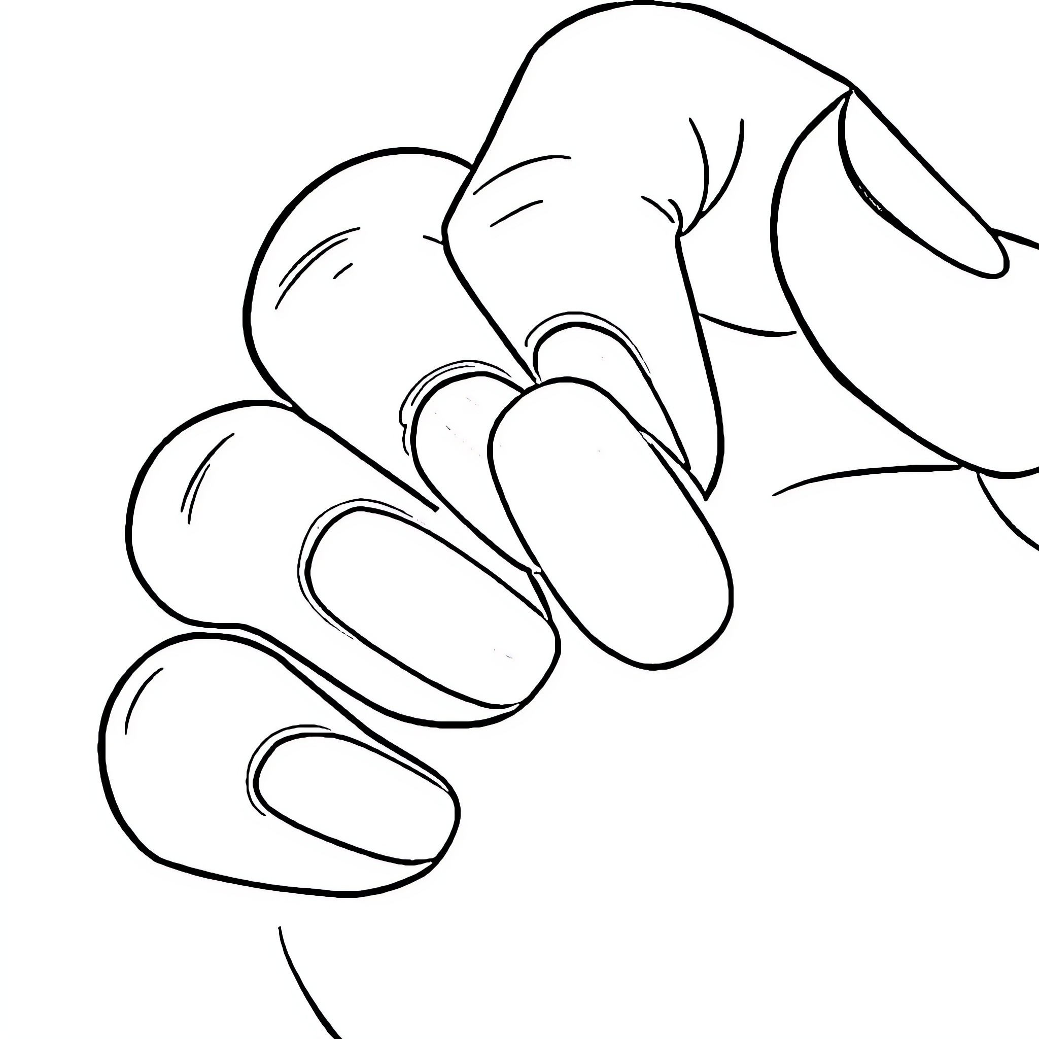 Nail design in abstract shapes Coloring Page (free black-and-white line drawing printable PDF for all, from beginners to advanced learners, including children, teens, adults, and seniors)