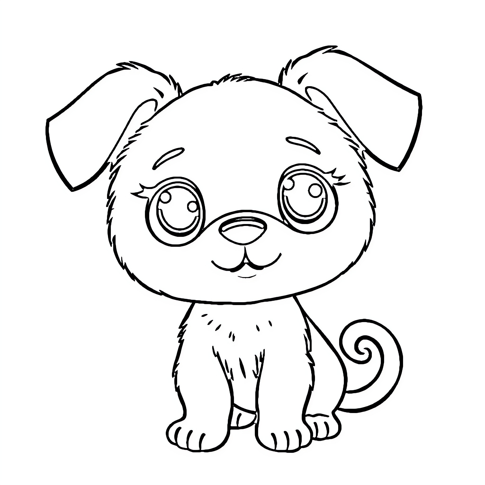 Cinamoroll adorable puppy with big eyes Coloring Page (free black-and-white line drawing printable PDF for all, from beginners to advanced learners, including children, teens, adults, and seniors)