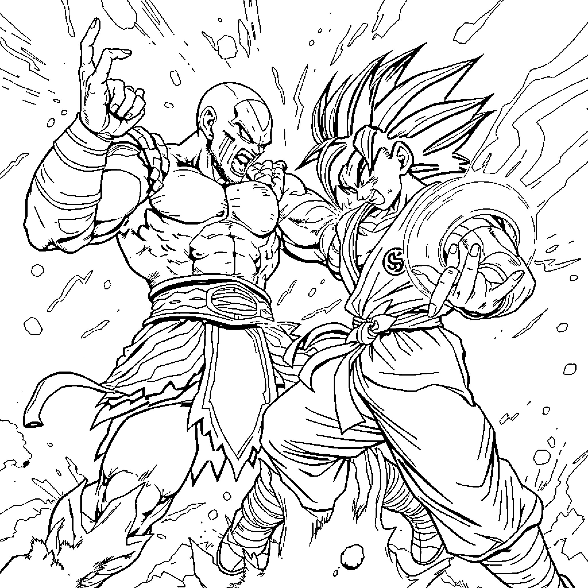 Kratos' Epic Battle with the Powerful Foe Coloring Page (free black-and-white line drawing printable PDF for all, from beginners to advanced learners, including children, teens, adults, and seniors)