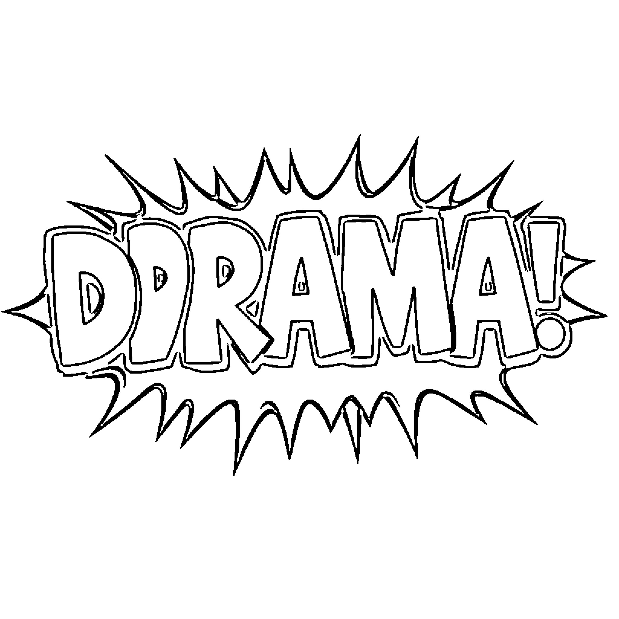 Drama of Intense Emotions and Action Coloring Page (free black-and-white line drawing printable PDF for all, from beginners to advanced learners, including children, teens, adults, and seniors)
