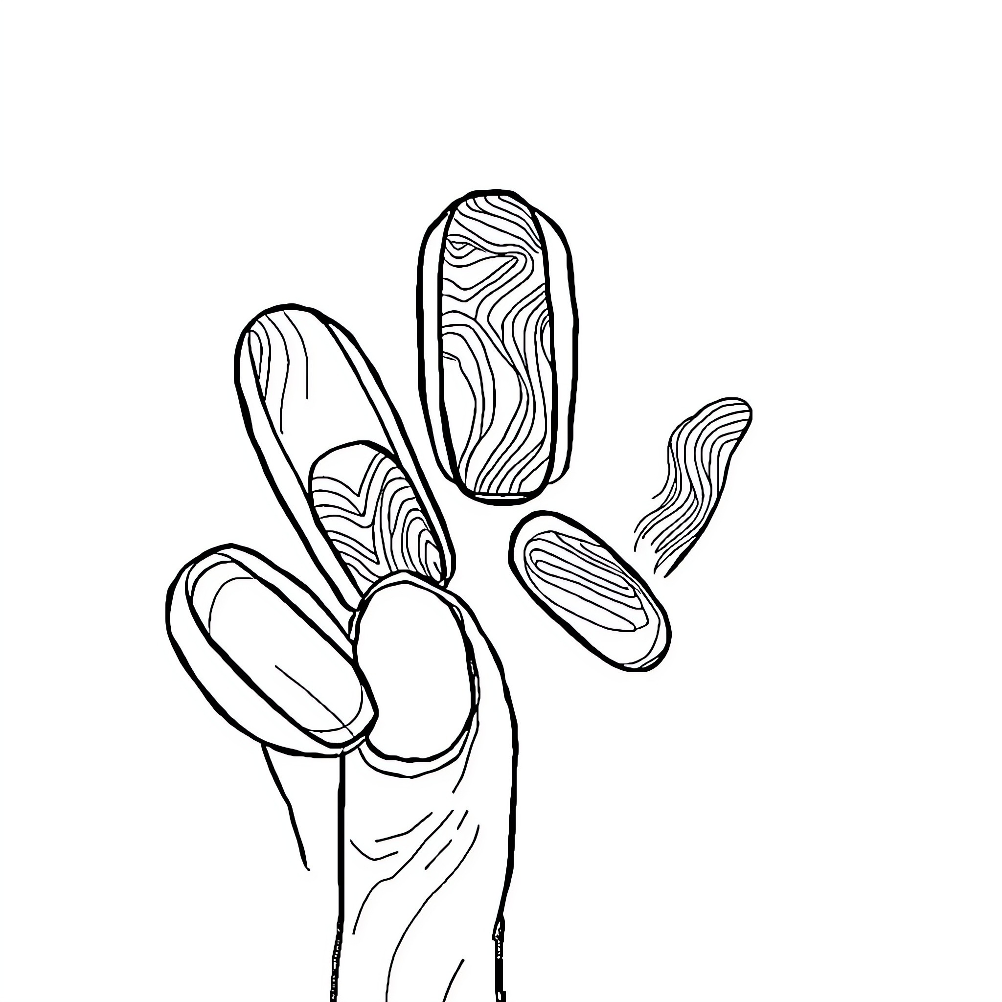 Nail Polish Application Demonstration Coloring Page (free black-and-white line drawing printable PDF for all, from beginners to advanced learners, including children, teens, adults, and seniors)