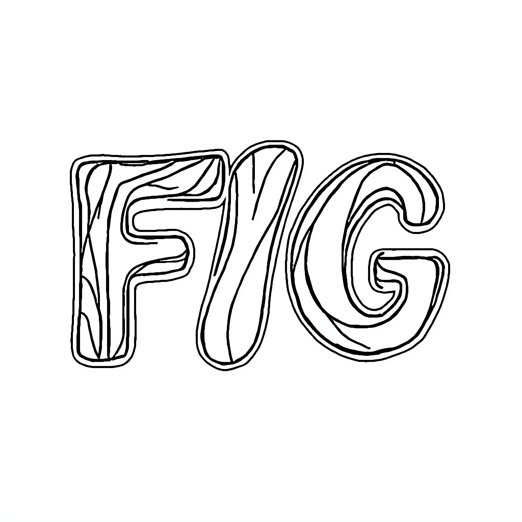 fg Artistic typography expression Coloring Page (free black-and-white line drawing printable PDF for all, from beginners to advanced learners, including children, teens, adults, and seniors)