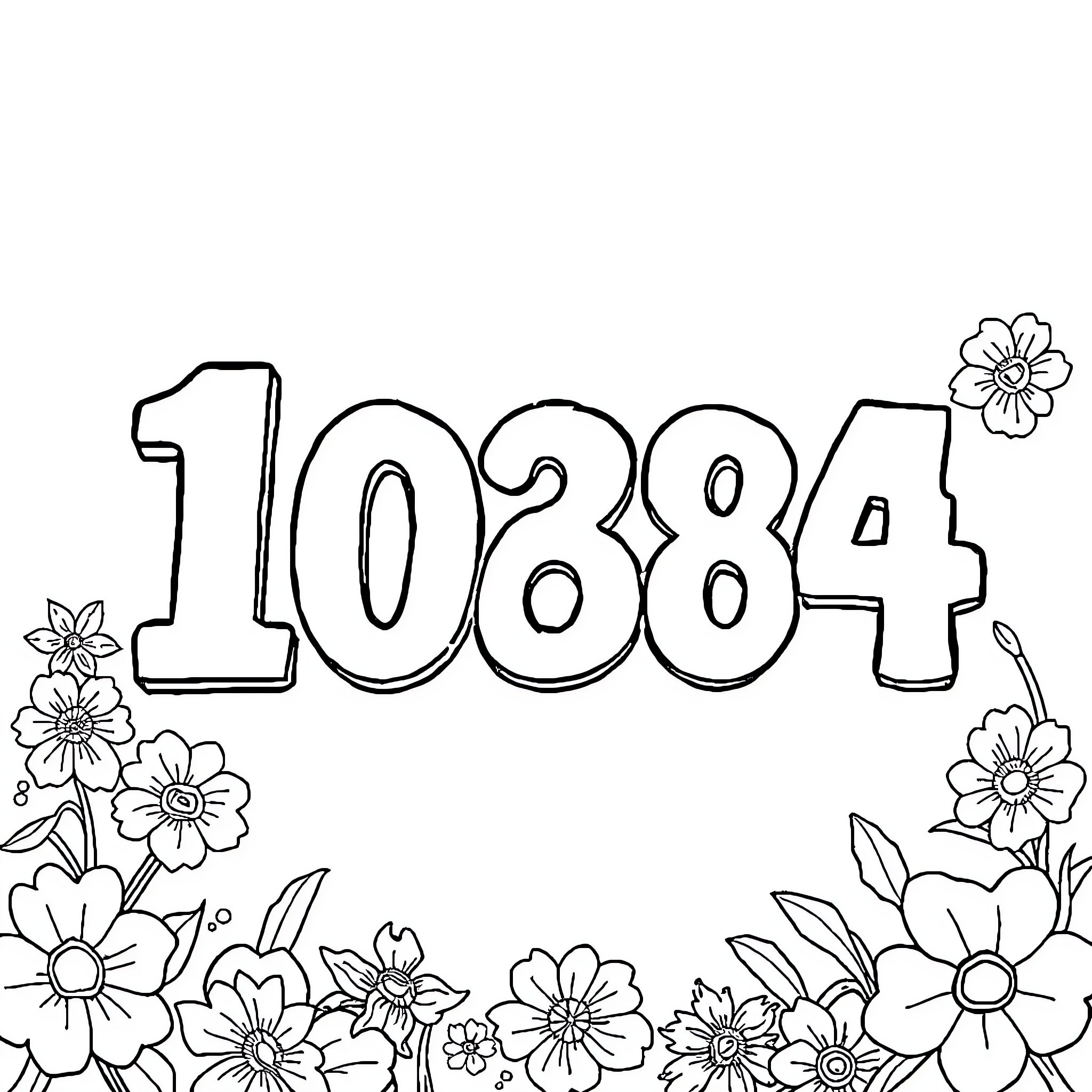 Multiplication Table with Floral Accents Coloring Page (free black-and-white line drawing printable PDF for all, from beginners to advanced learners, including children, teens, adults, and seniors)