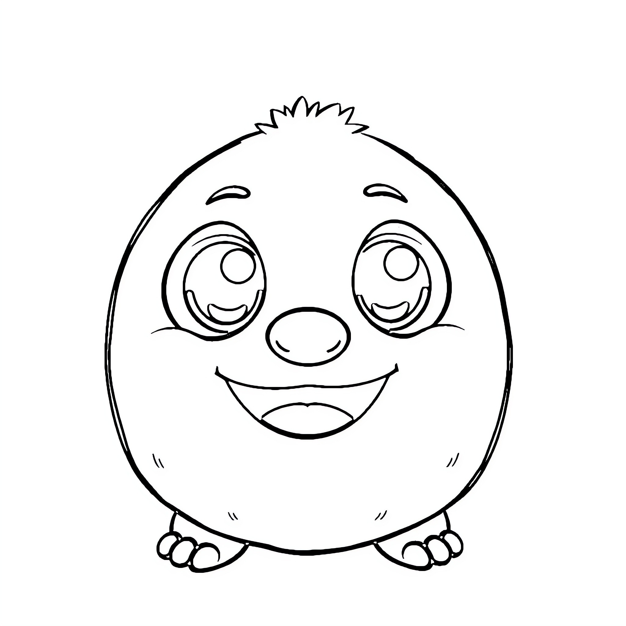 Momo the Cute and Cheerful Penguin Coloring Page (free black-and-white line drawing printable PDF for all, from beginners to advanced learners, including children, teens, adults, and seniors)