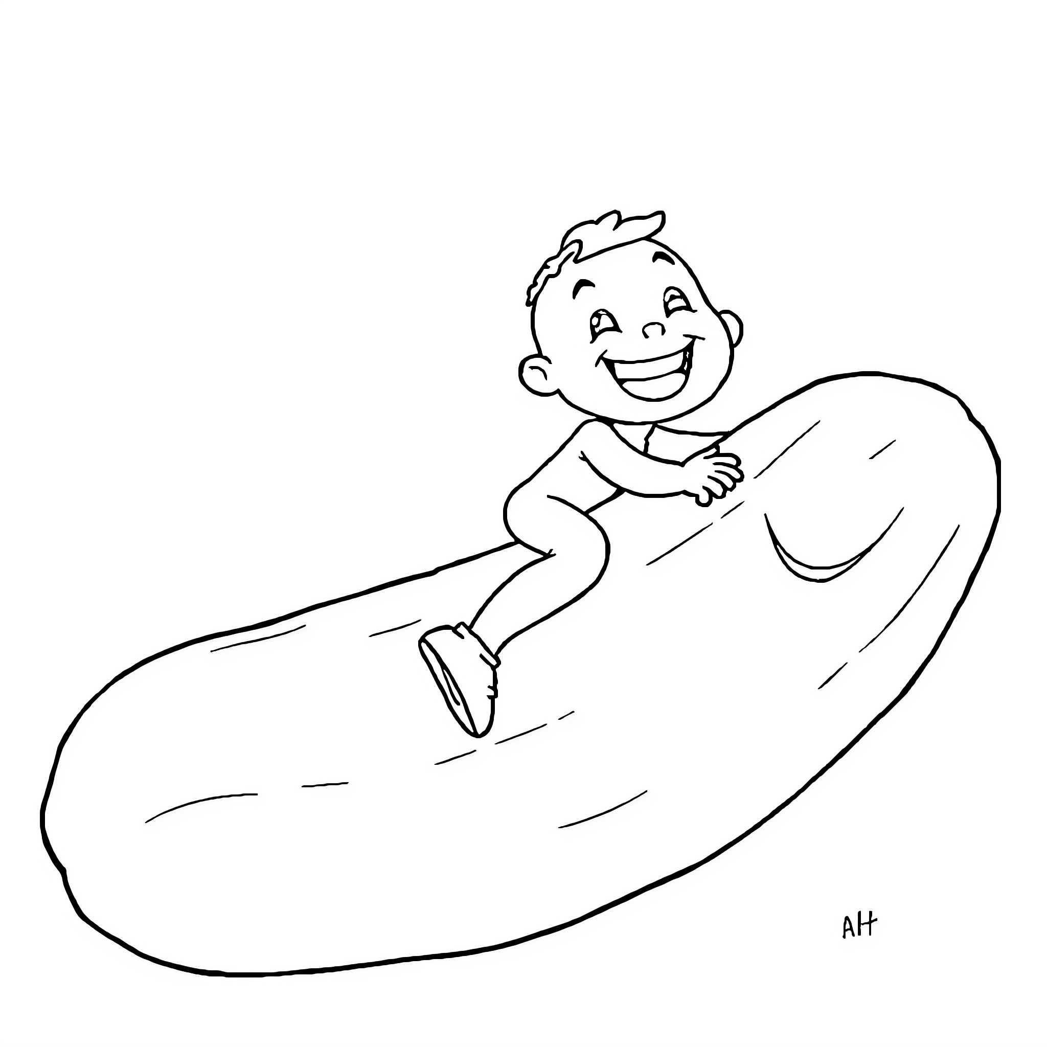 Bluey enjoying a fun slide ride Coloring Page (free black-and-white line drawing printable PDF for all, from beginners to advanced learners, including children, teens, adults, and seniors)