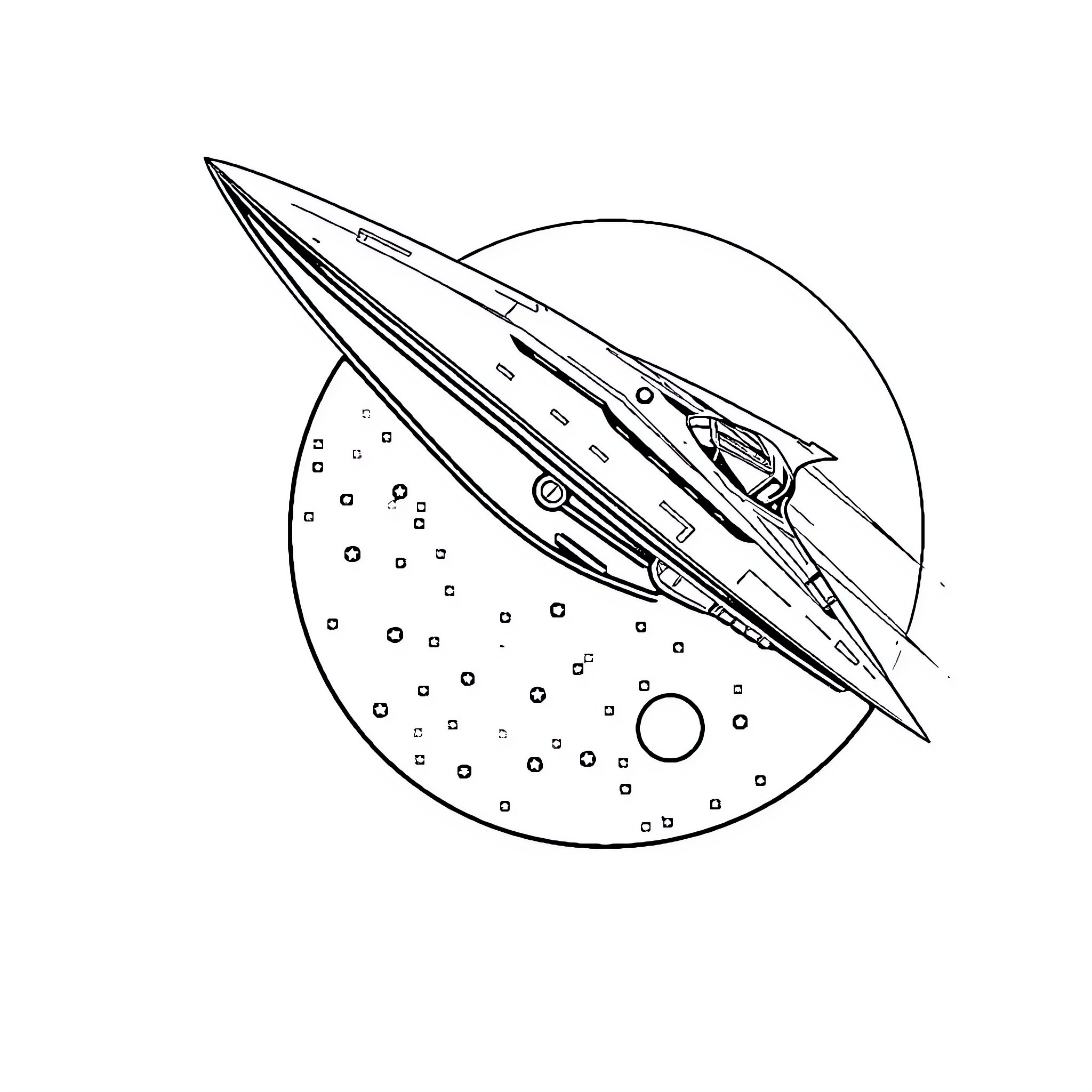 Atlas Blasting through Space Coloring Page (free black-and-white line drawing printable PDF for all, from beginners to advanced learners, including children, teens, adults, and seniors)