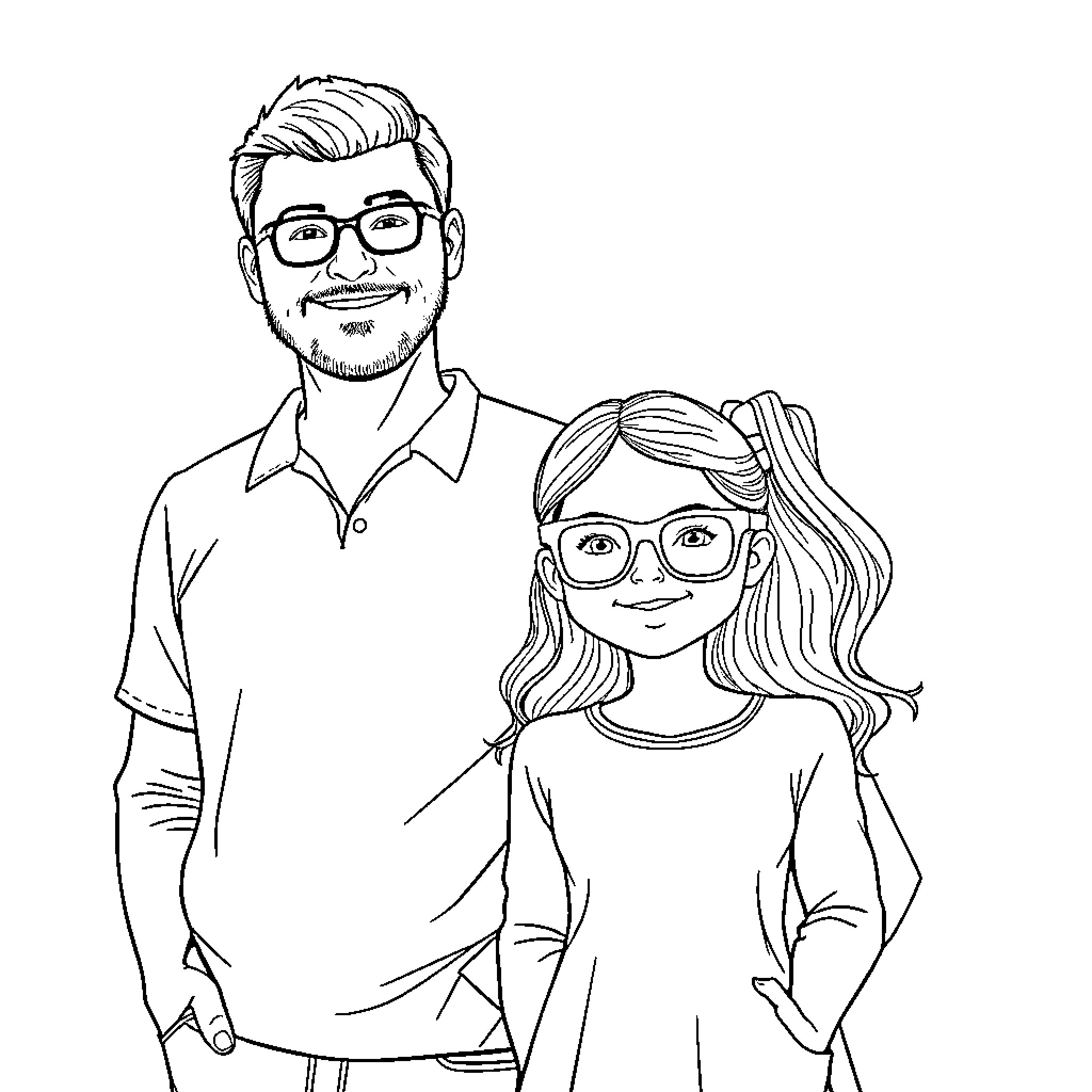 Family Enjoying Quality Time Together Coloring Page (free black-and-white line drawing printable PDF for all, from beginners to advanced learners, including children, teens, adults, and seniors)