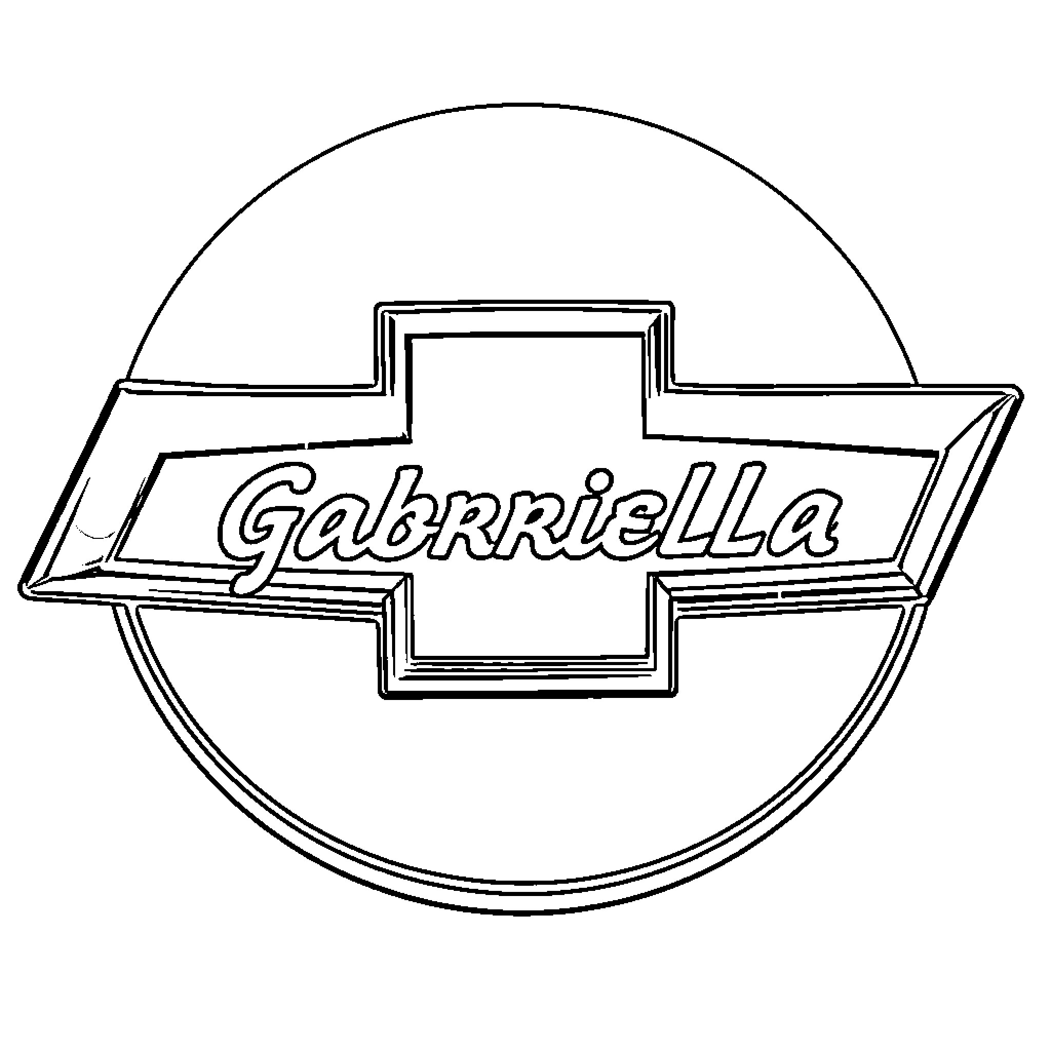 Chevrolet logo featuring intricate design Coloring Page (free black-and-white line drawing printable PDF for all, from beginners to advanced learners, including children, teens, adults, and seniors)