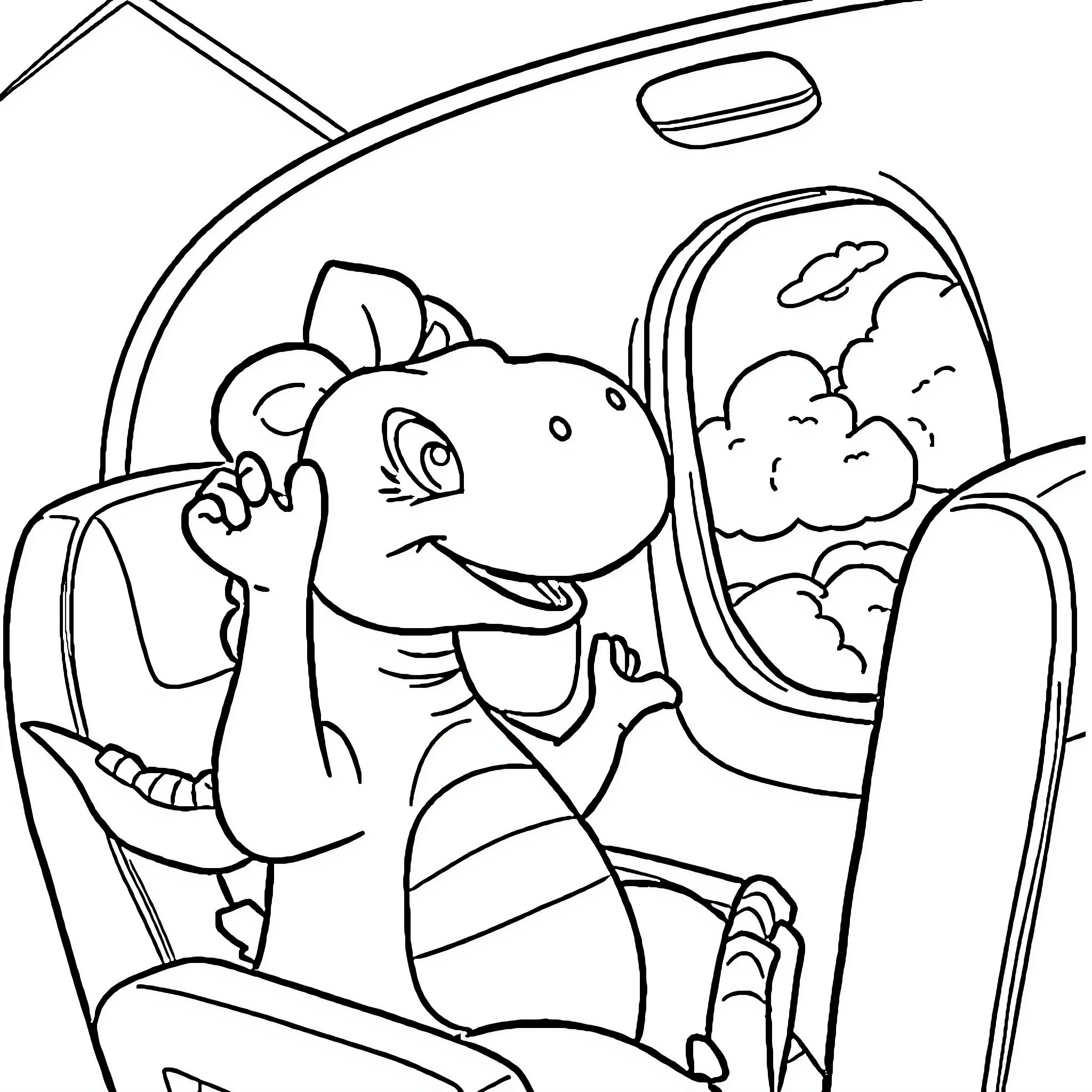 Dorothy's Exciting Road Trip Adventure Coloring Page (free black-and-white line drawing printable PDF for all, from beginners to advanced learners, including children, teens, adults, and seniors)