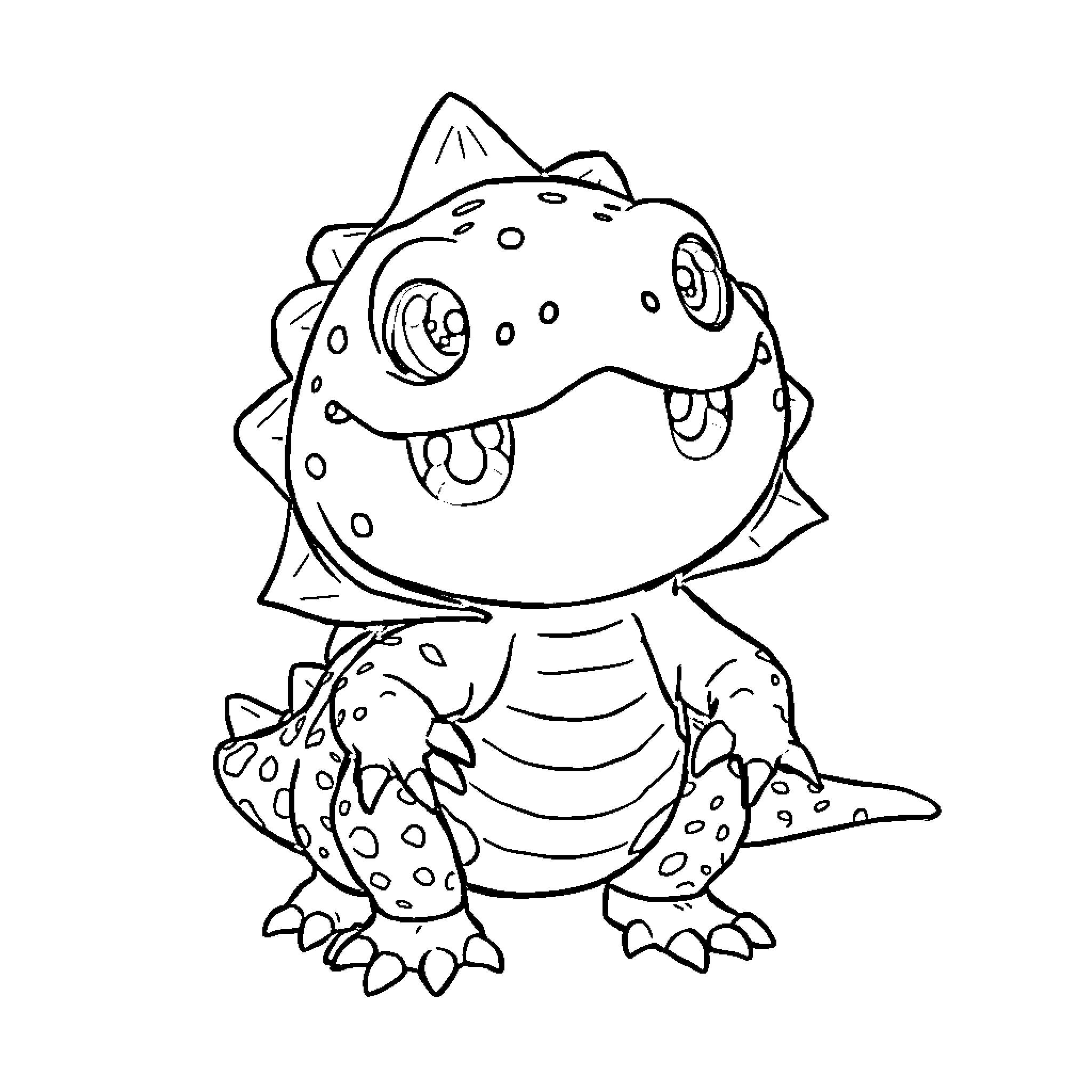 Axolotl with a Friendly Grin Coloring Page (free black-and-white line drawing printable PDF for all, from beginners to advanced learners, including children, teens, adults, and seniors)