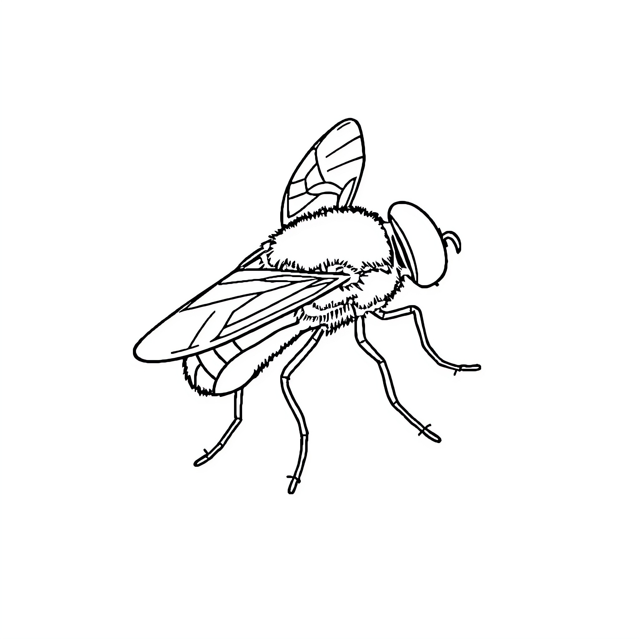 Fly swooping gracefully through the air Coloring Page (free black-and-white line drawing printable PDF for all, from beginners to advanced learners, including children, teens, adults, and seniors)