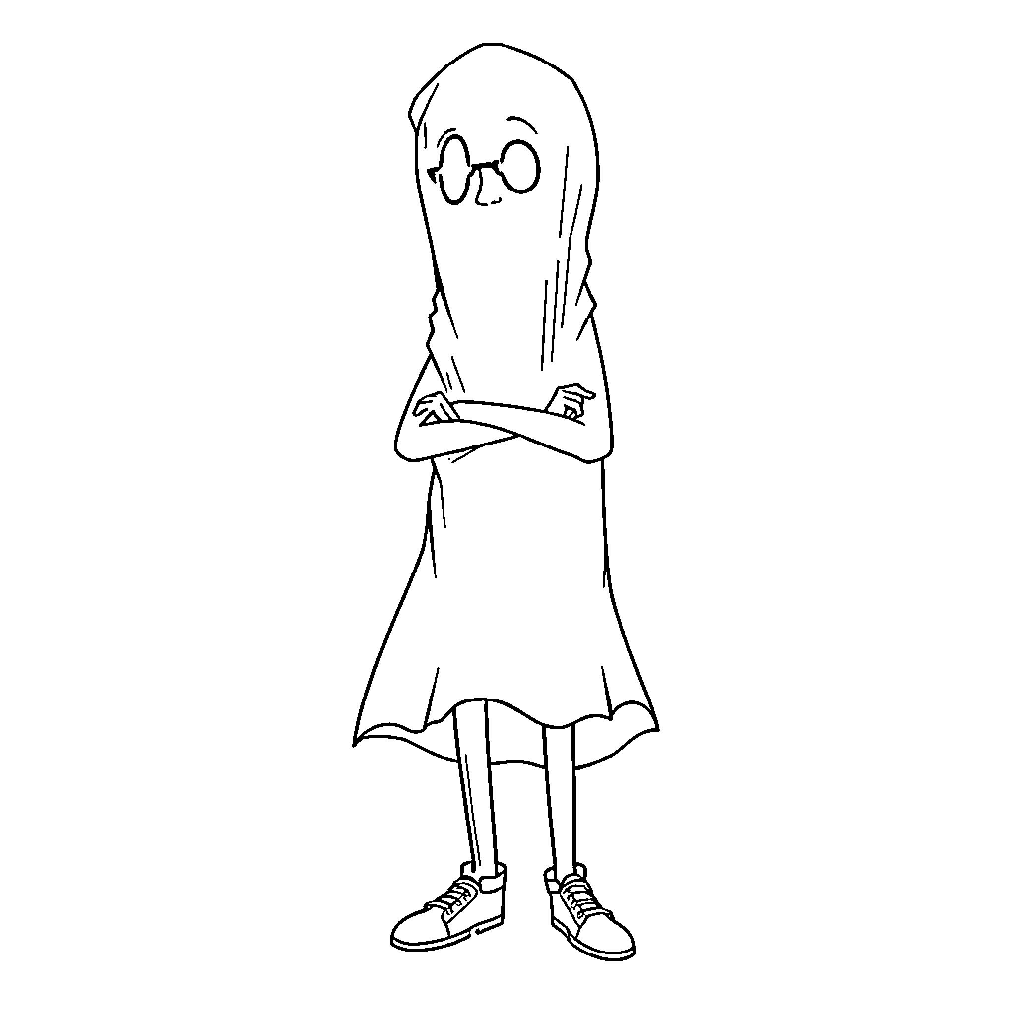 Dwight Schrute in contemplative pose Coloring Page (free black-and-white line drawing printable PDF for all, from beginners to advanced learners, including children, teens, adults, and seniors)