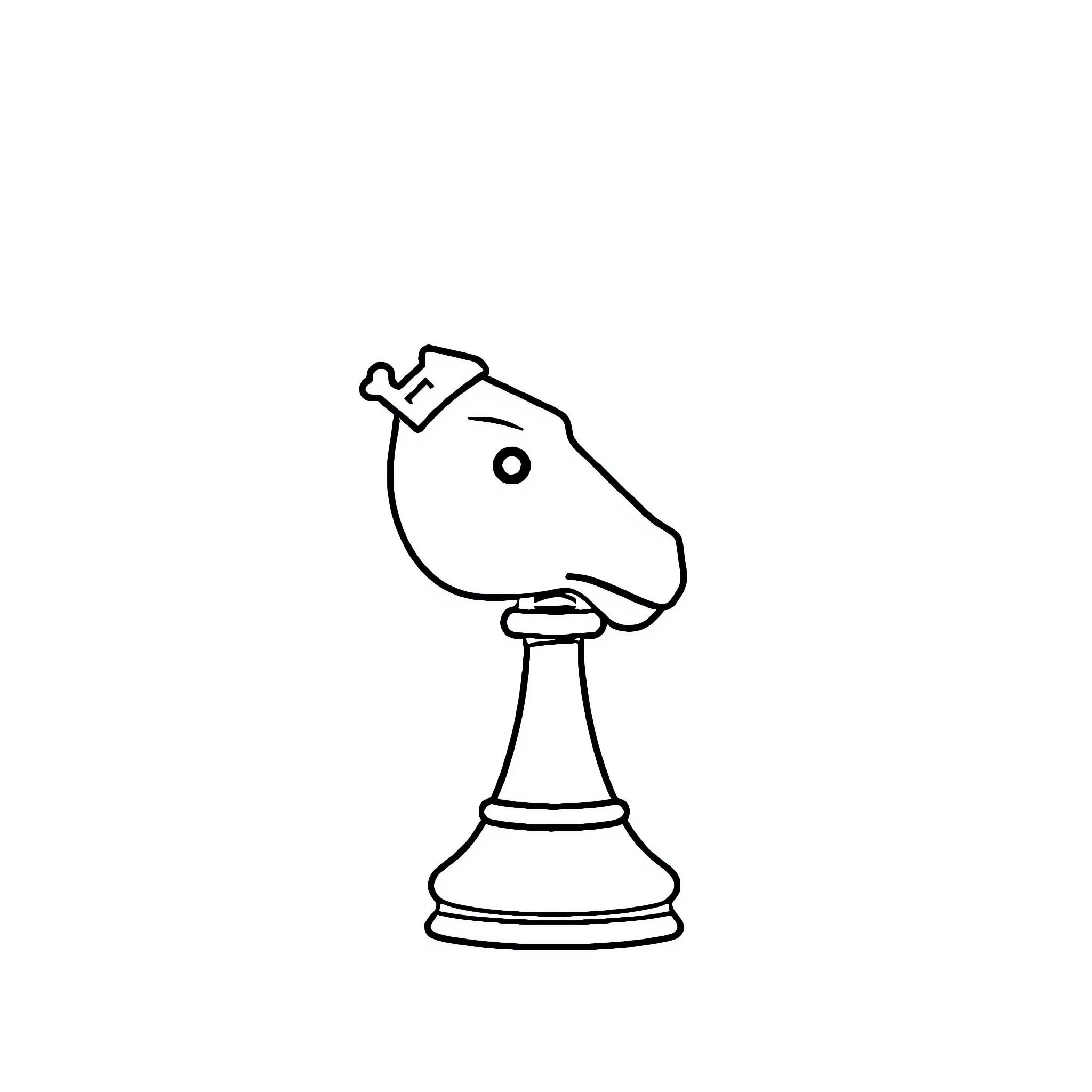 Bishop chess piece standing tall Coloring Page (free black-and-white line drawing printable PDF for all, from beginners to advanced learners, including children, teens, adults, and seniors)