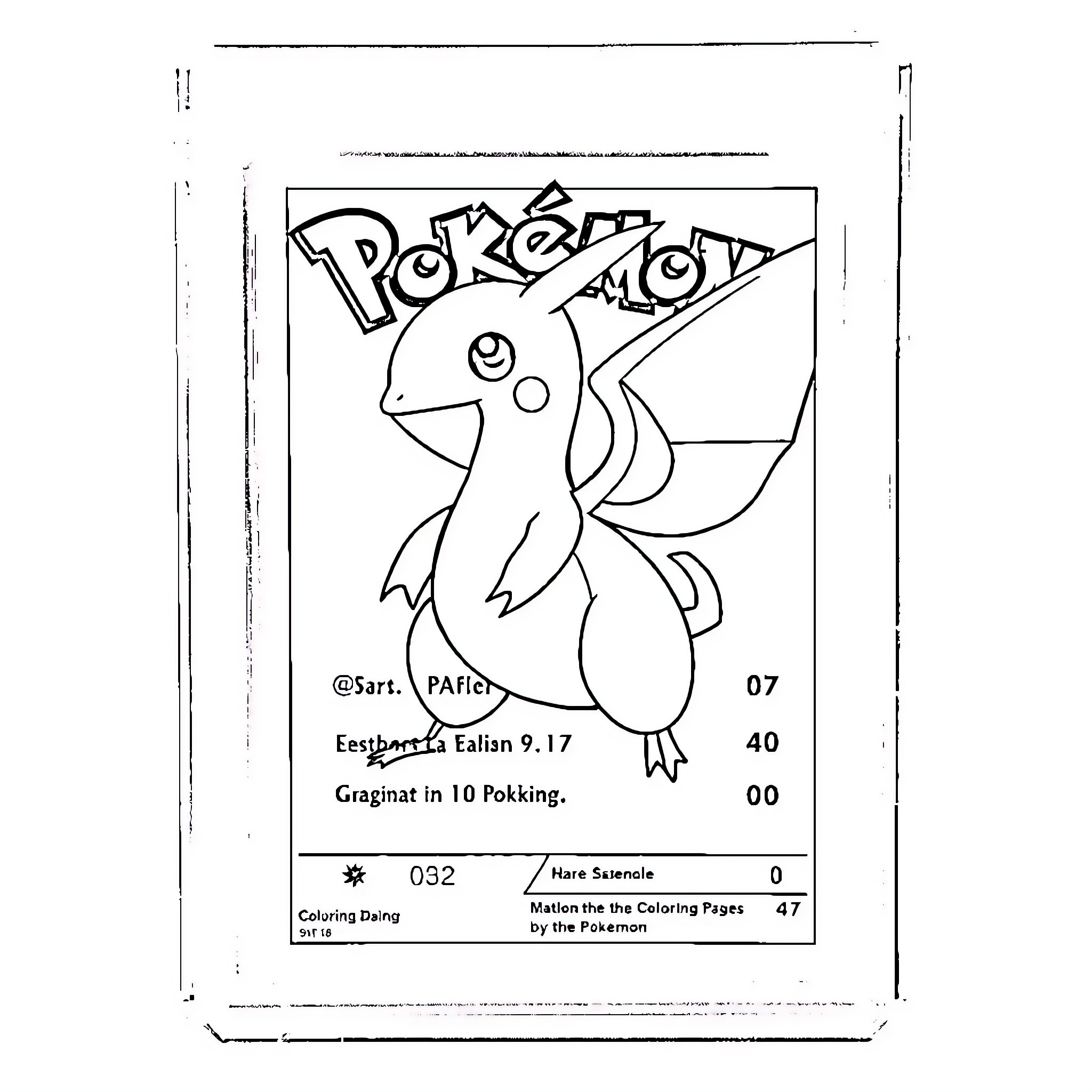 Pokémon character in coloring page style Coloring Page (free black-and-white line drawing printable PDF for all, from beginners to advanced learners, including children, teens, adults, and seniors)