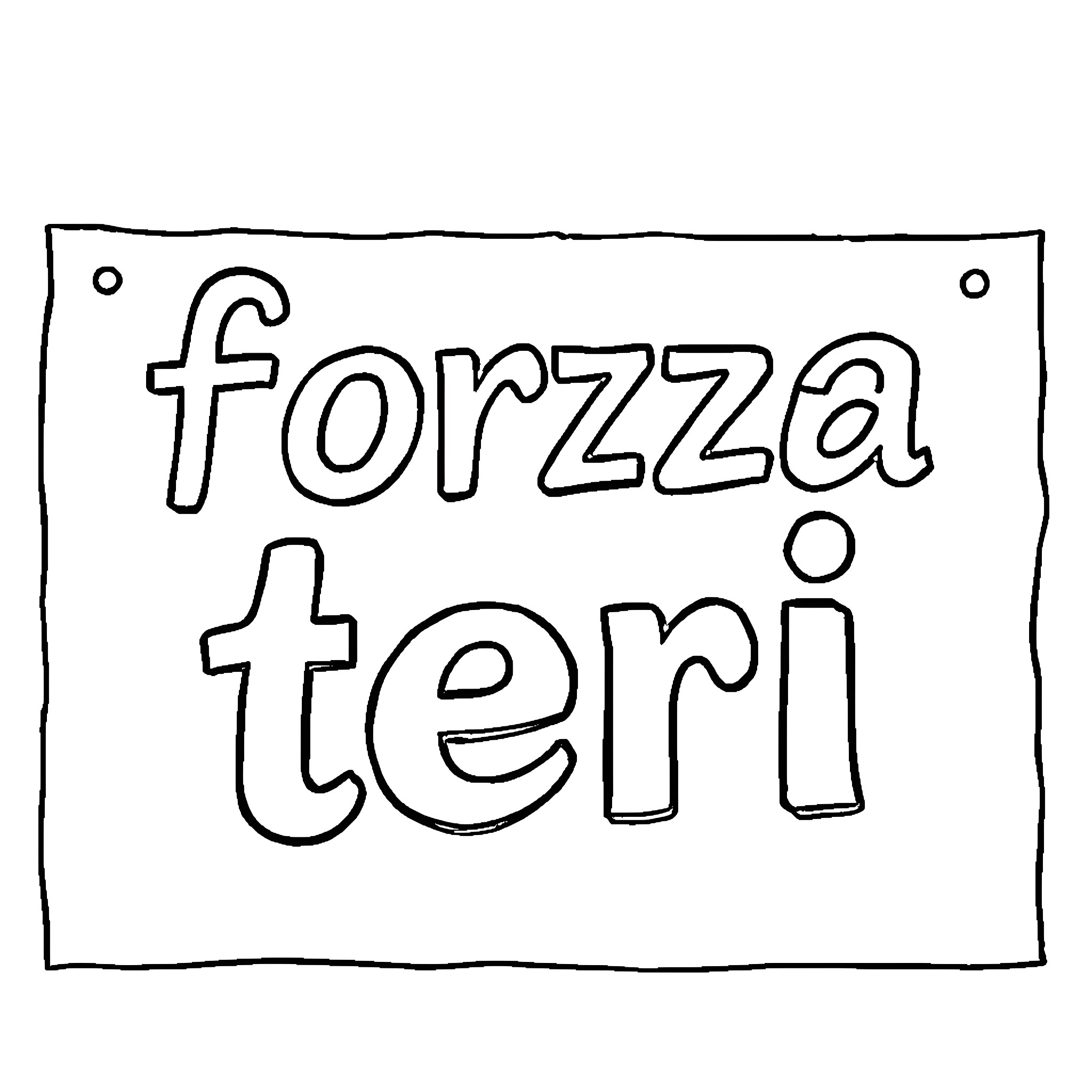 Forza Teri Unique Handwritten Design Coloring Page (free black-and-white line drawing printable PDF for all, from beginners to advanced learners, including children, teens, adults, and seniors)
