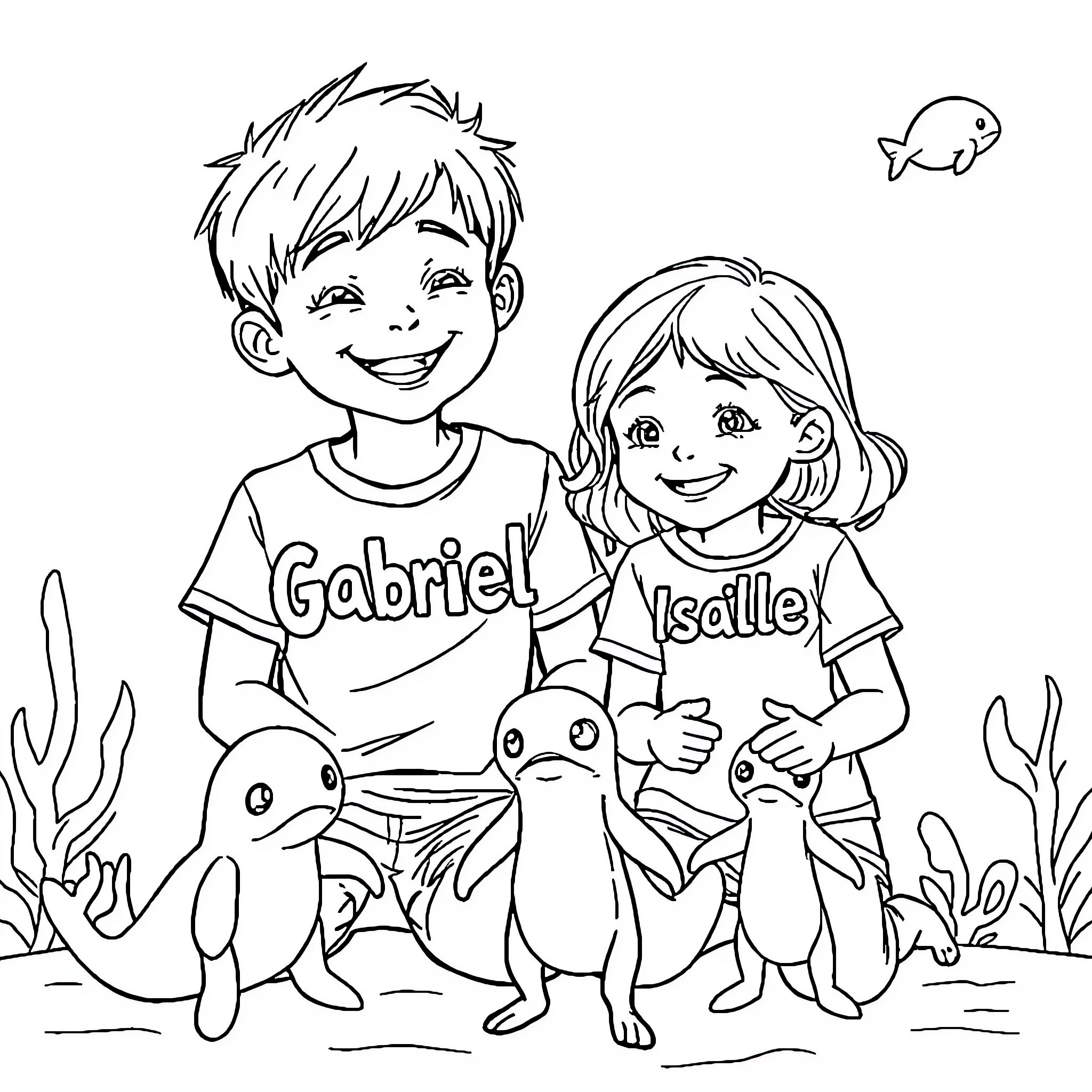 Octonauts enjoying adventures with sea creatures Coloring Page (free black-and-white line drawing printable PDF for all, from beginners to advanced learners, including children, teens, adults, and seniors)