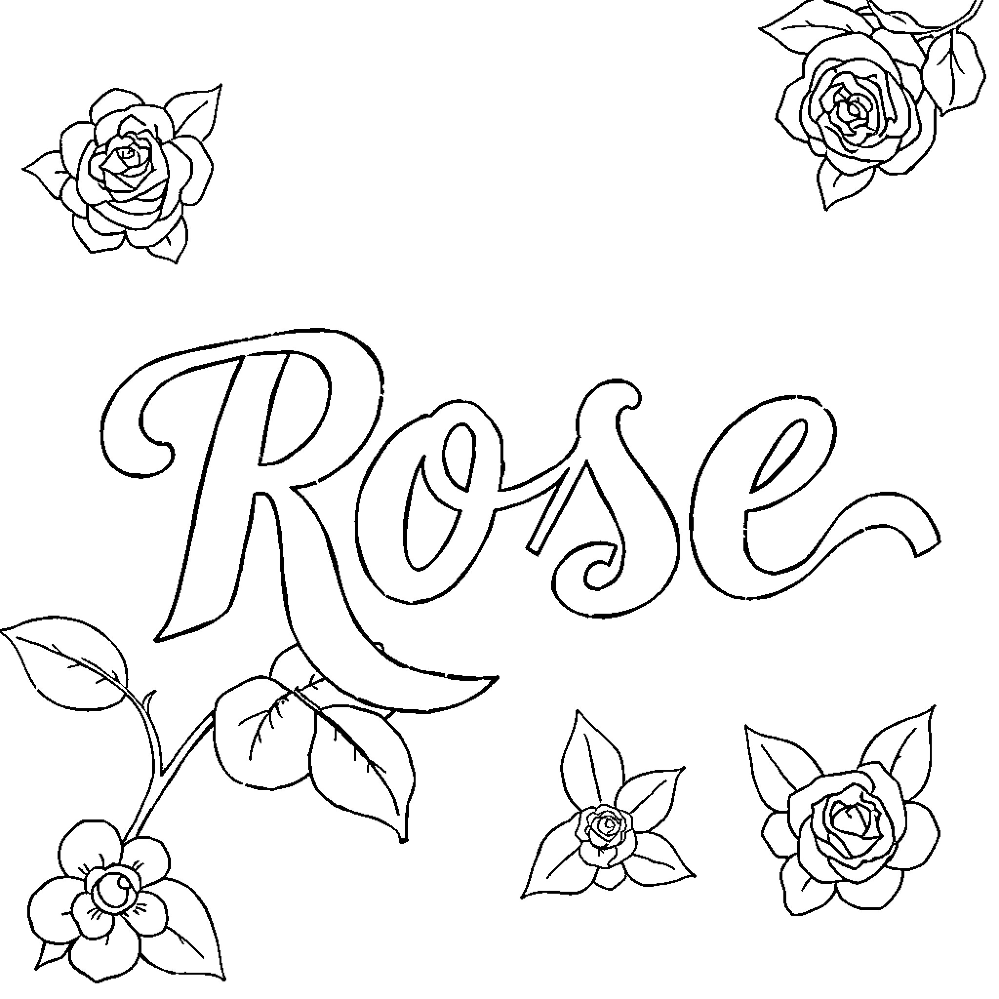 Rose in Artistic Floral Arrangement Coloring Page (free black-and-white line drawing printable PDF for all, from beginners to advanced learners, including children, teens, adults, and seniors)