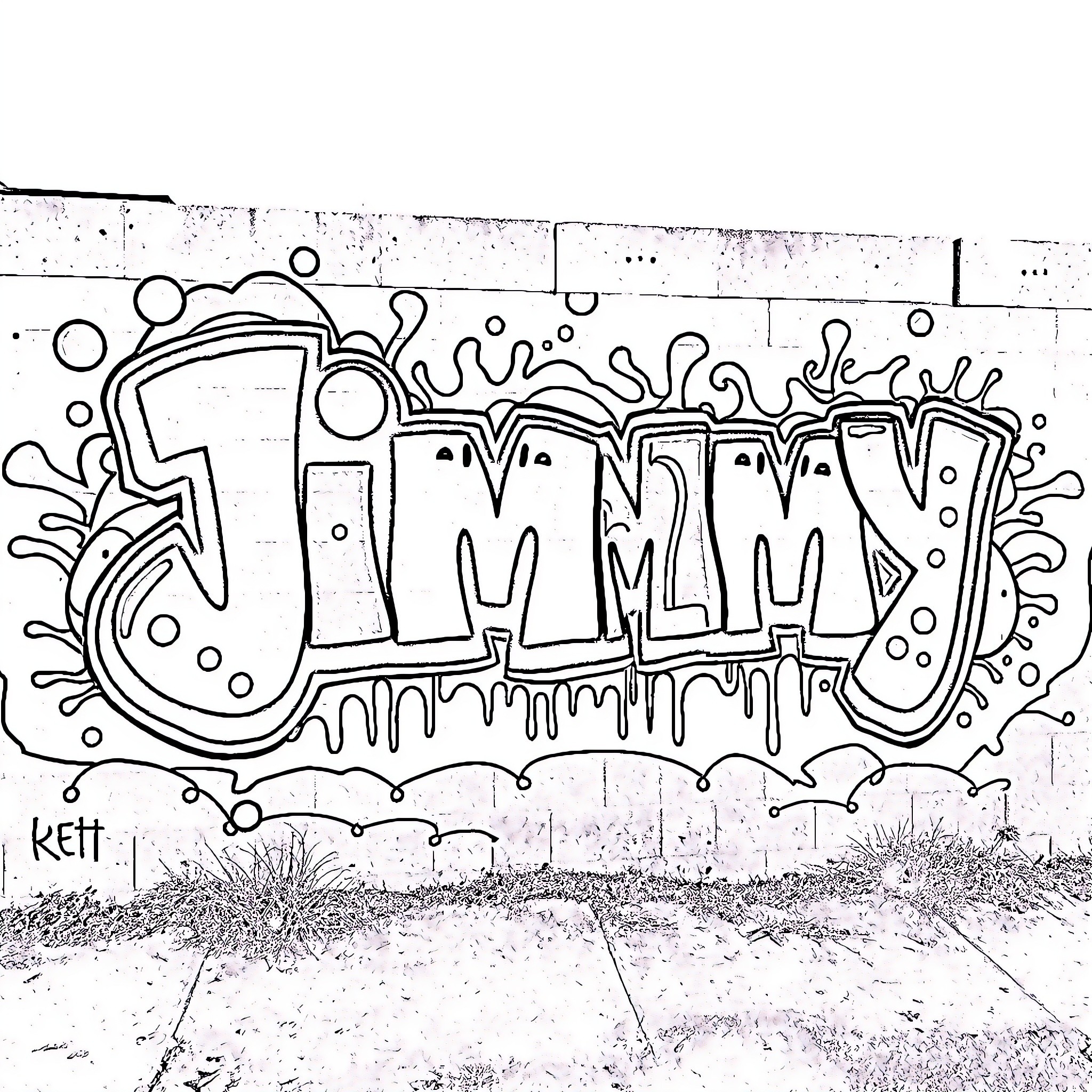 Jimmy's Colorful Graffiti Adventure Coloring Page (free black-and-white line drawing printable PDF for all, from beginners to advanced learners, including children, teens, adults, and seniors)