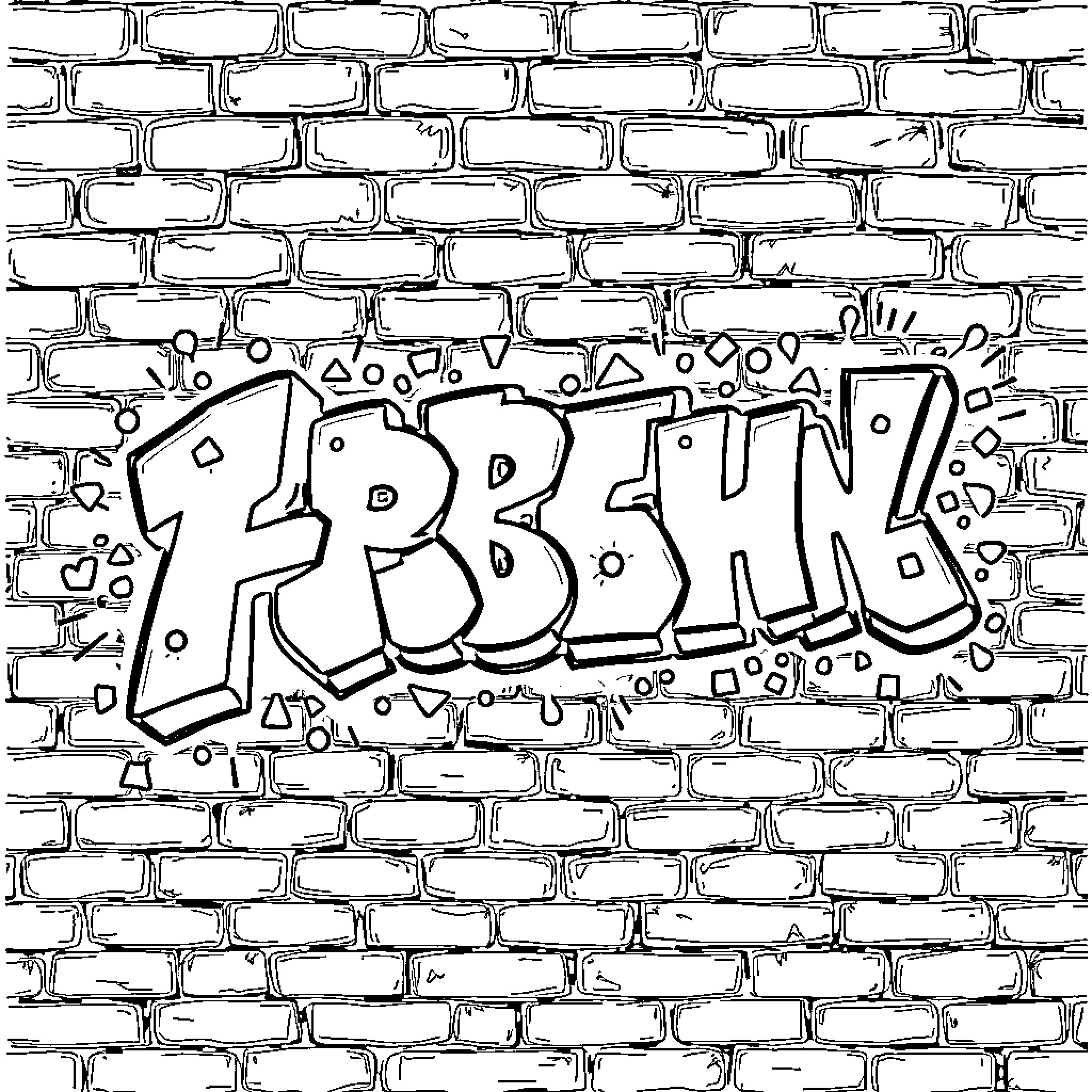 Graffiti artist's bold street expression Coloring Page (free black-and-white line drawing printable PDF for all, from beginners to advanced learners, including children, teens, adults, and seniors)