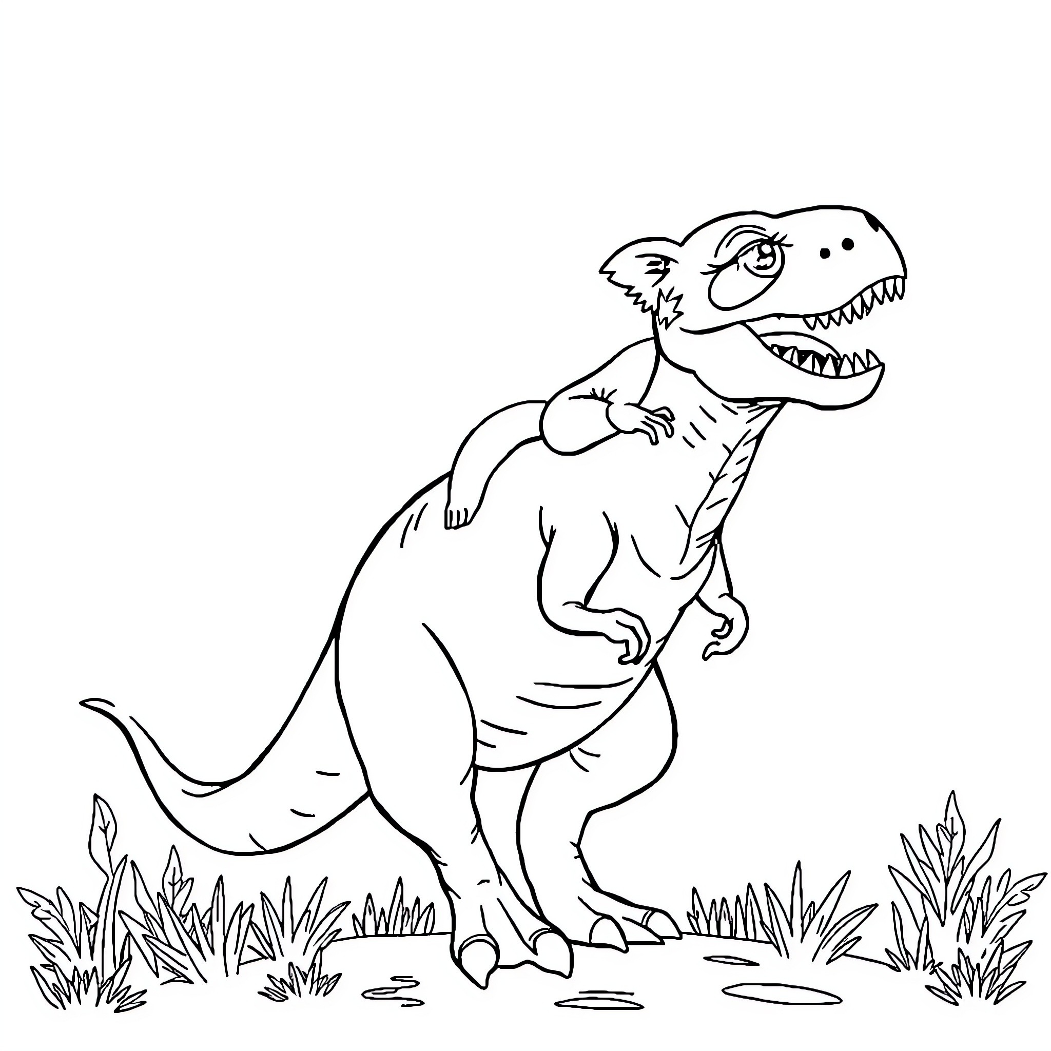 Red Panda Playing Joyfully in the Wilderness Coloring Page (free black-and-white line drawing printable PDF for all, from beginners to advanced learners, including children, teens, adults, and seniors)