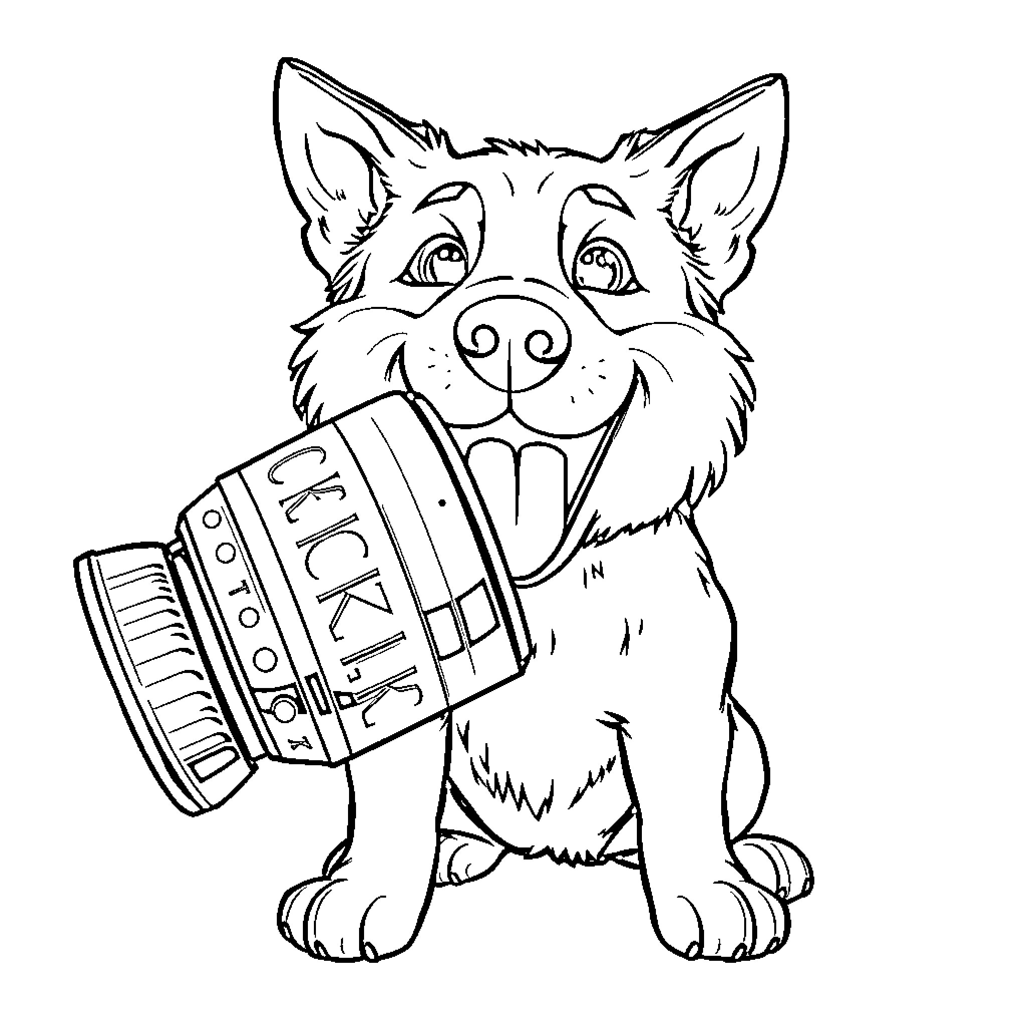 Dog holding a clipboard with a concerned expression Coloring Page (free black-and-white line drawing printable PDF for all, from beginners to advanced learners, including children, teens, adults, and seniors)