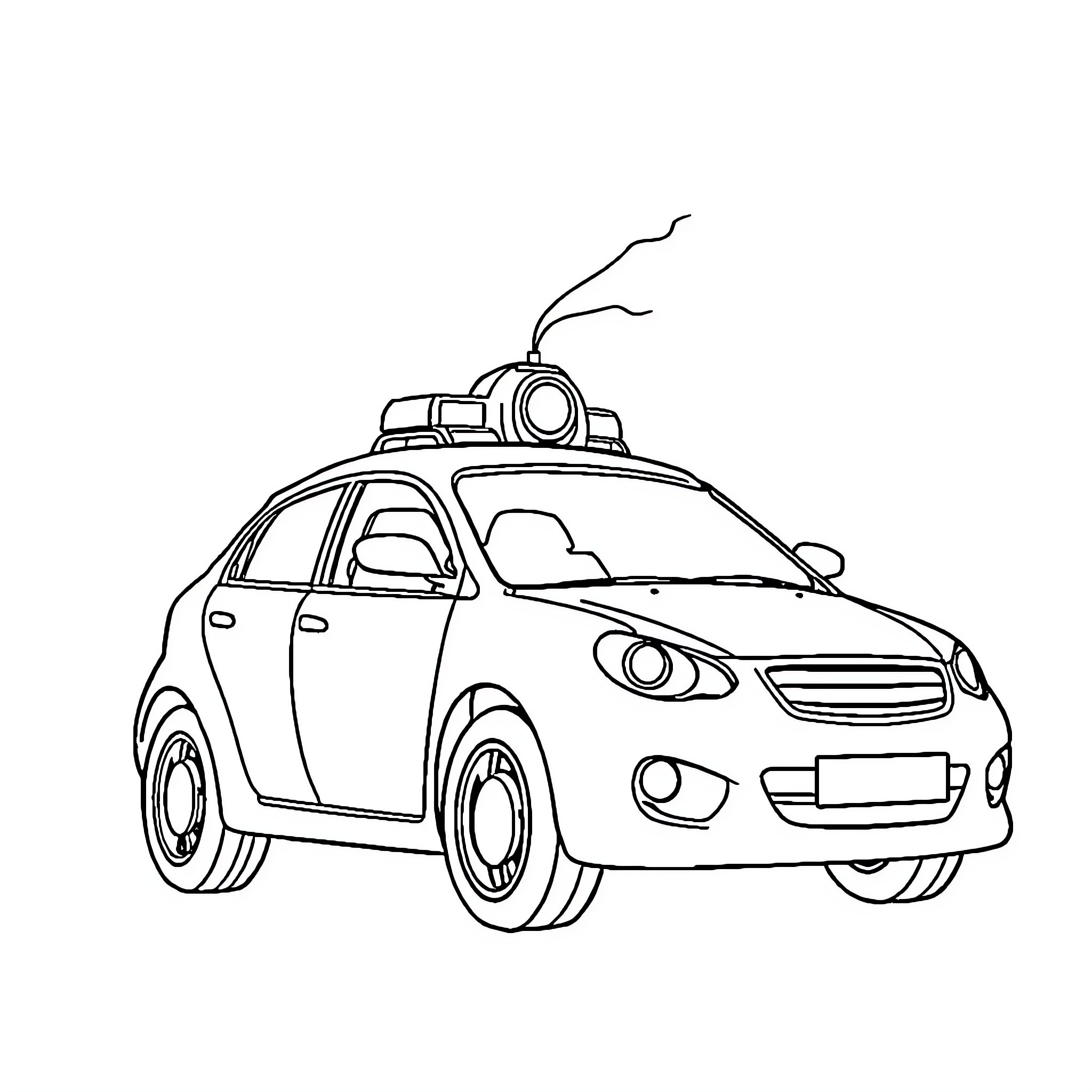 Firefighter Rushing to the Scene in Emergency Vehicle Coloring Page (free black-and-white line drawing printable PDF for all, from beginners to advanced learners, including children, teens, adults, and seniors)